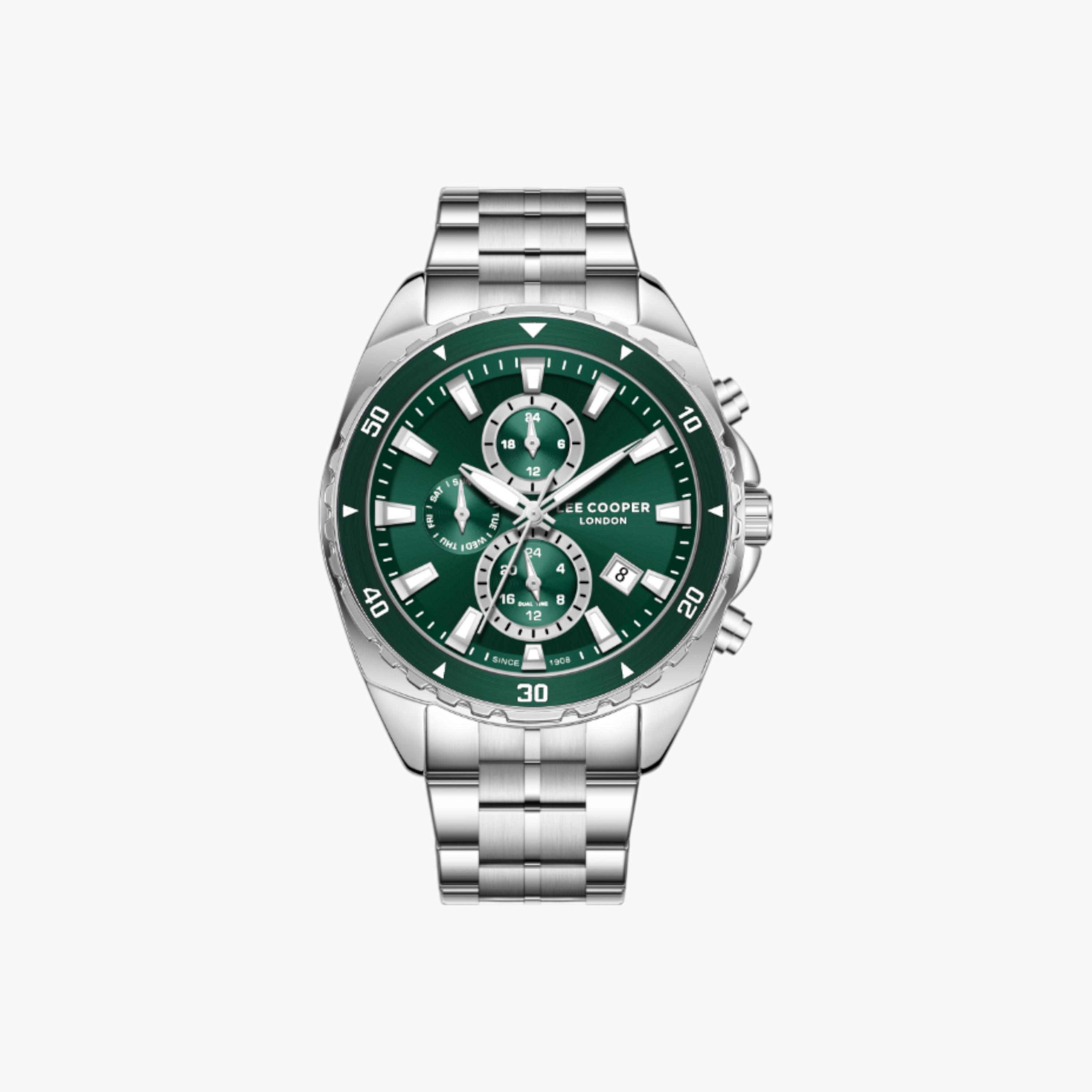 Lee Cooper Men's Green Dial Chronograph Watch-men-watchesandjewellery-watches-image-1