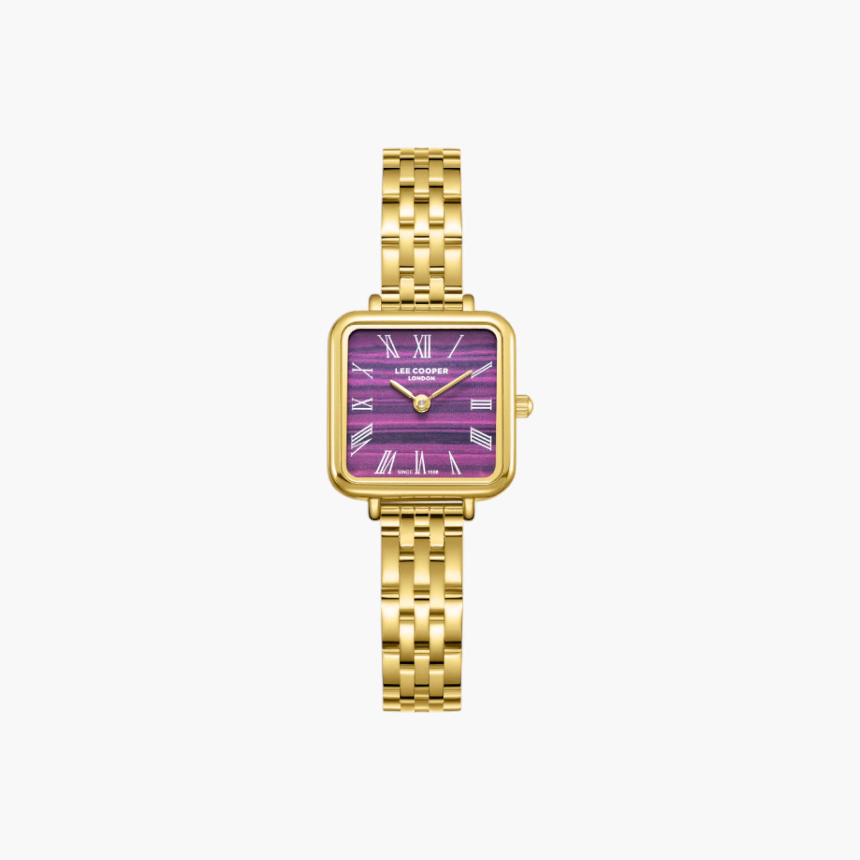 Lee Cooper Gold Square Analogue Watch-women-watchesandjewellery-watches-image-1