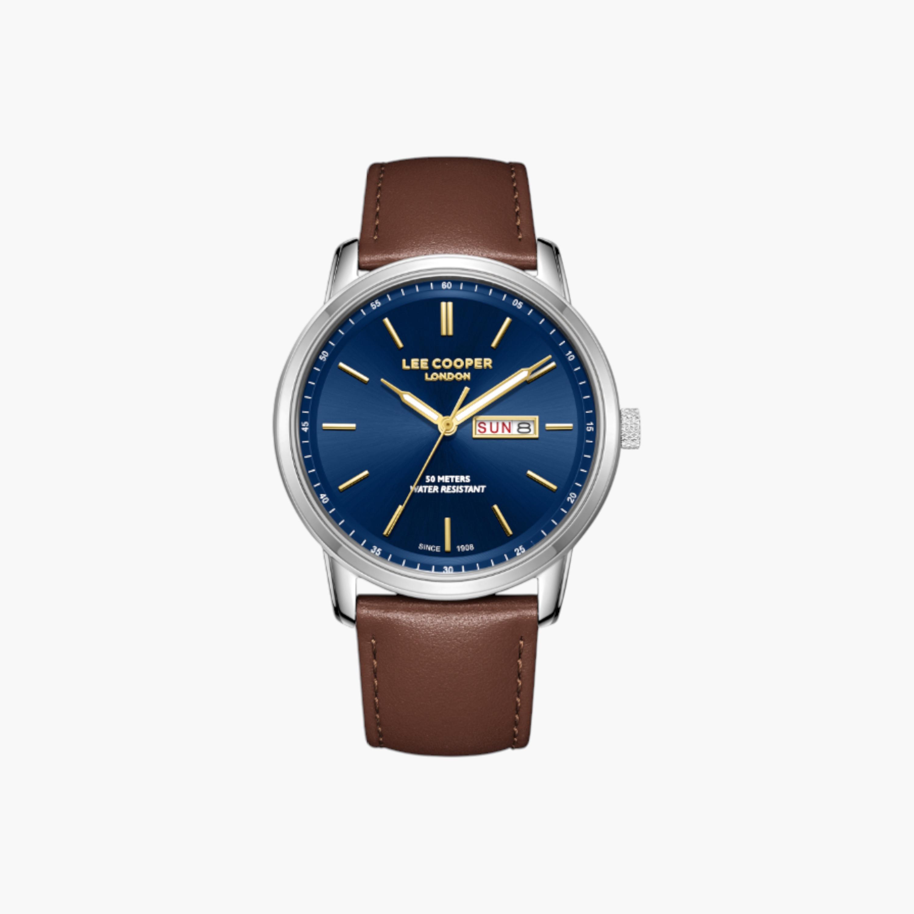 Lee Cooper Men's Analog Watch, Leather Strap, Blue Dial-men-watchesandjewellery-watches-image-1