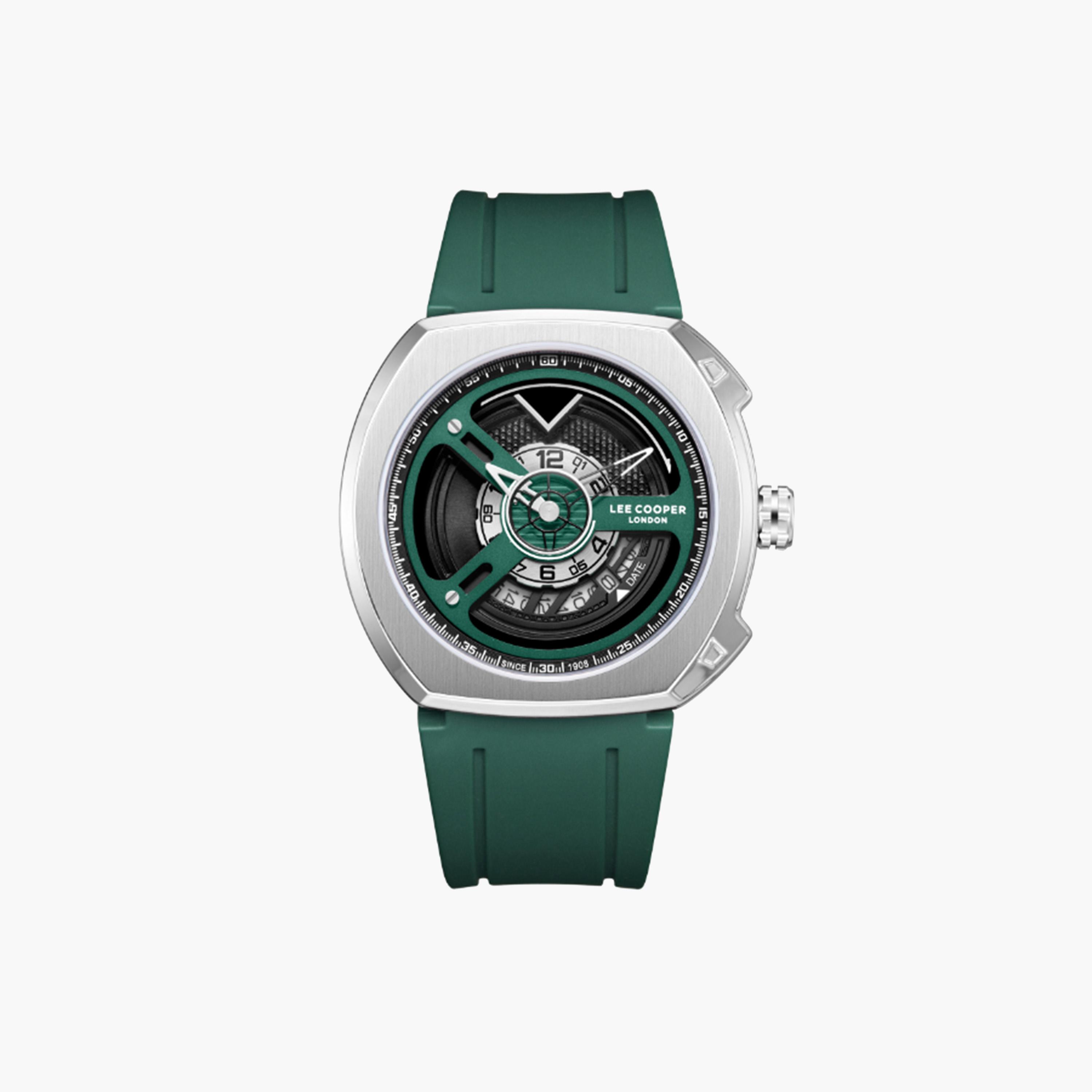 Lee Cooper Green Silicone Strap Watch-men-watchesandjewellery-watches-image-1