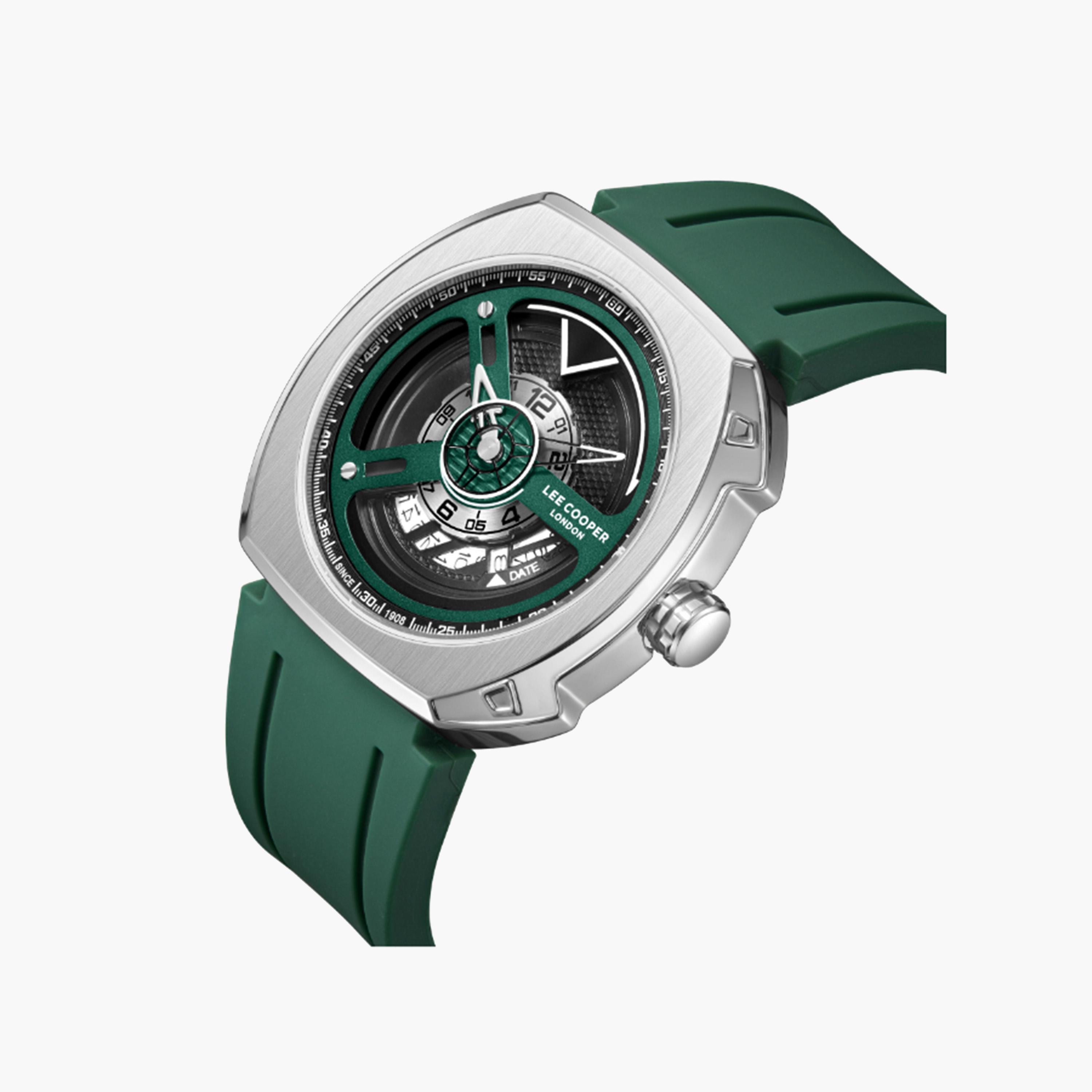 Lee Cooper Green Silicone Strap Watch-men-watchesandjewellery-watches-image-2