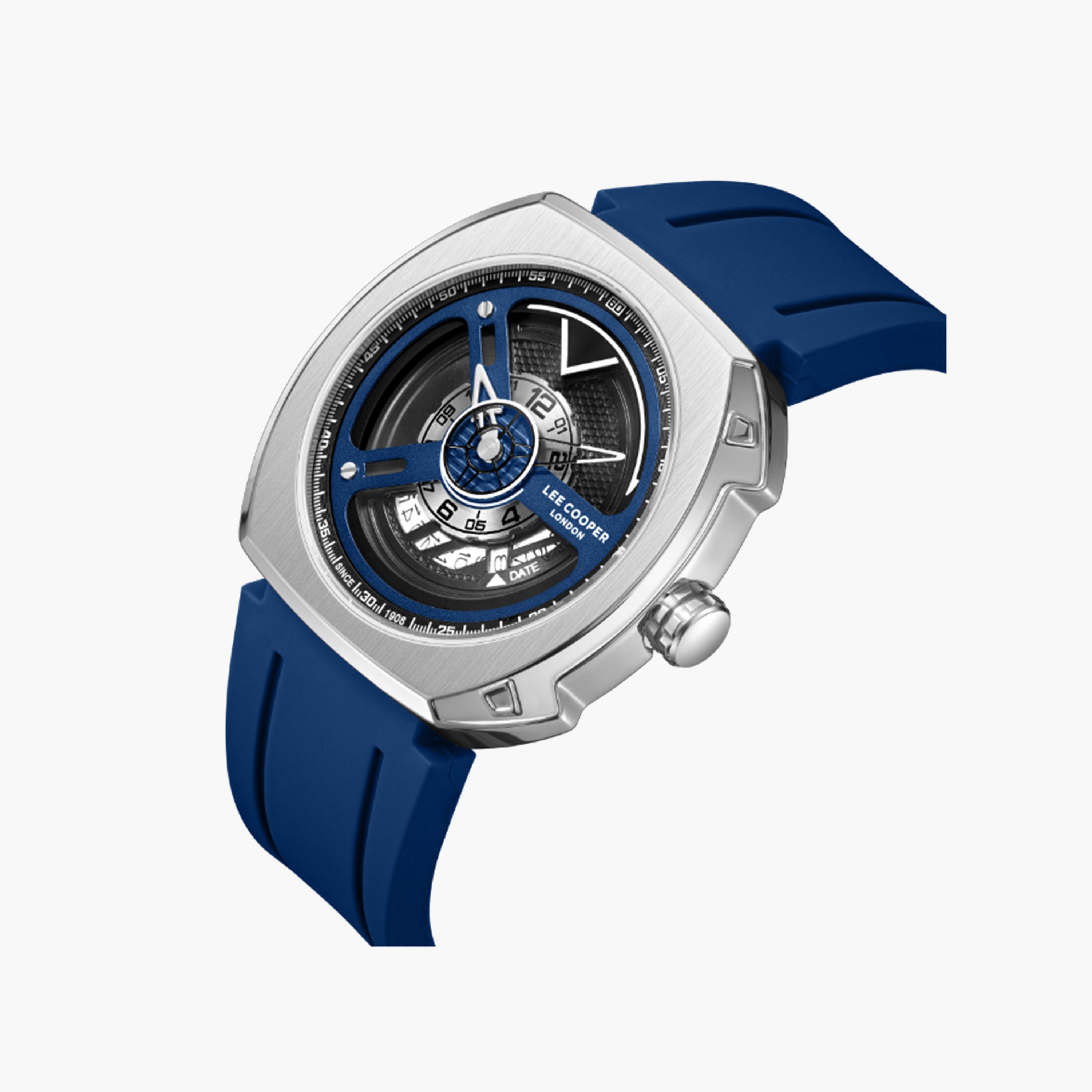 Lee Cooper Blue Silicone Strap Watch-men-watchesandjewellery-watches-image-2