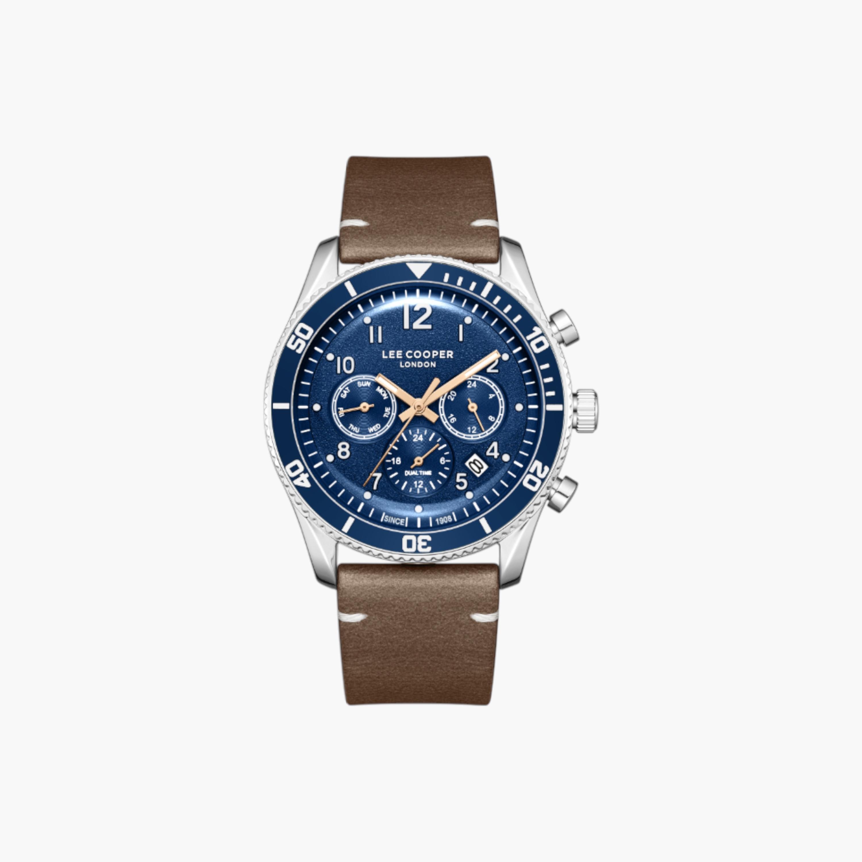 Lee Cooper Men's Multi-Function Watch, Leather Strap-men-watchesandjewellery-watches-image-1