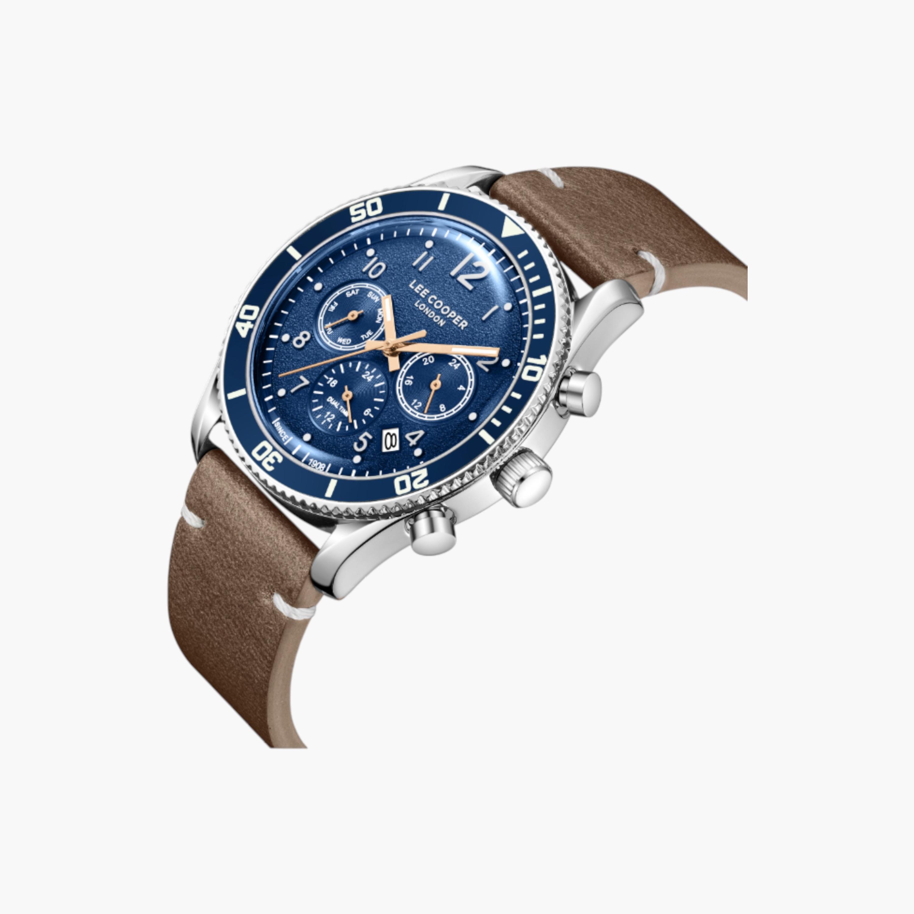 Lee Cooper Men's Multi-Function Watch, Leather Strap-men-watchesandjewellery-watches-image-2