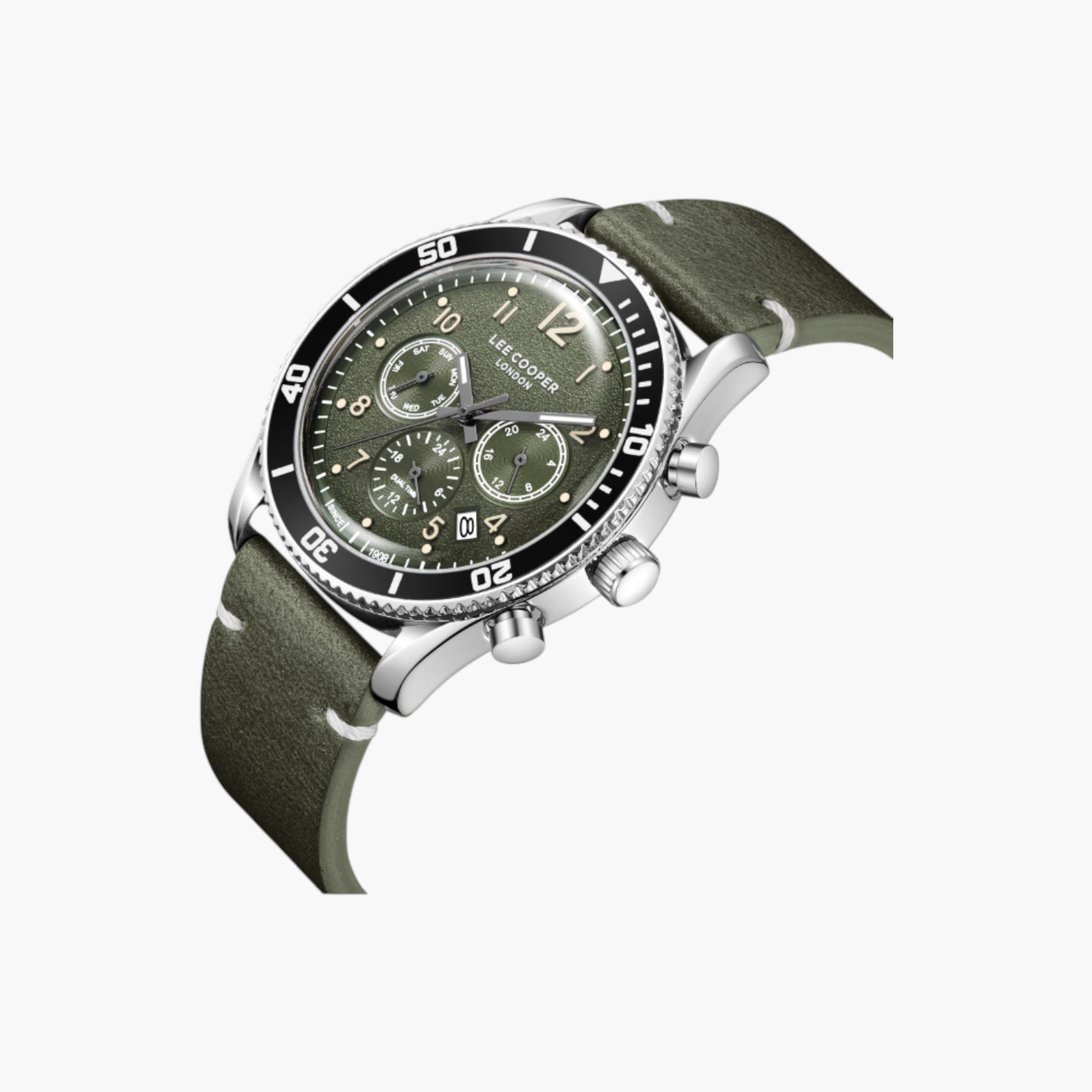 Lee Cooper Green Multifunction Men's Leather Watch-men-watchesandjewellery-watches-image-2