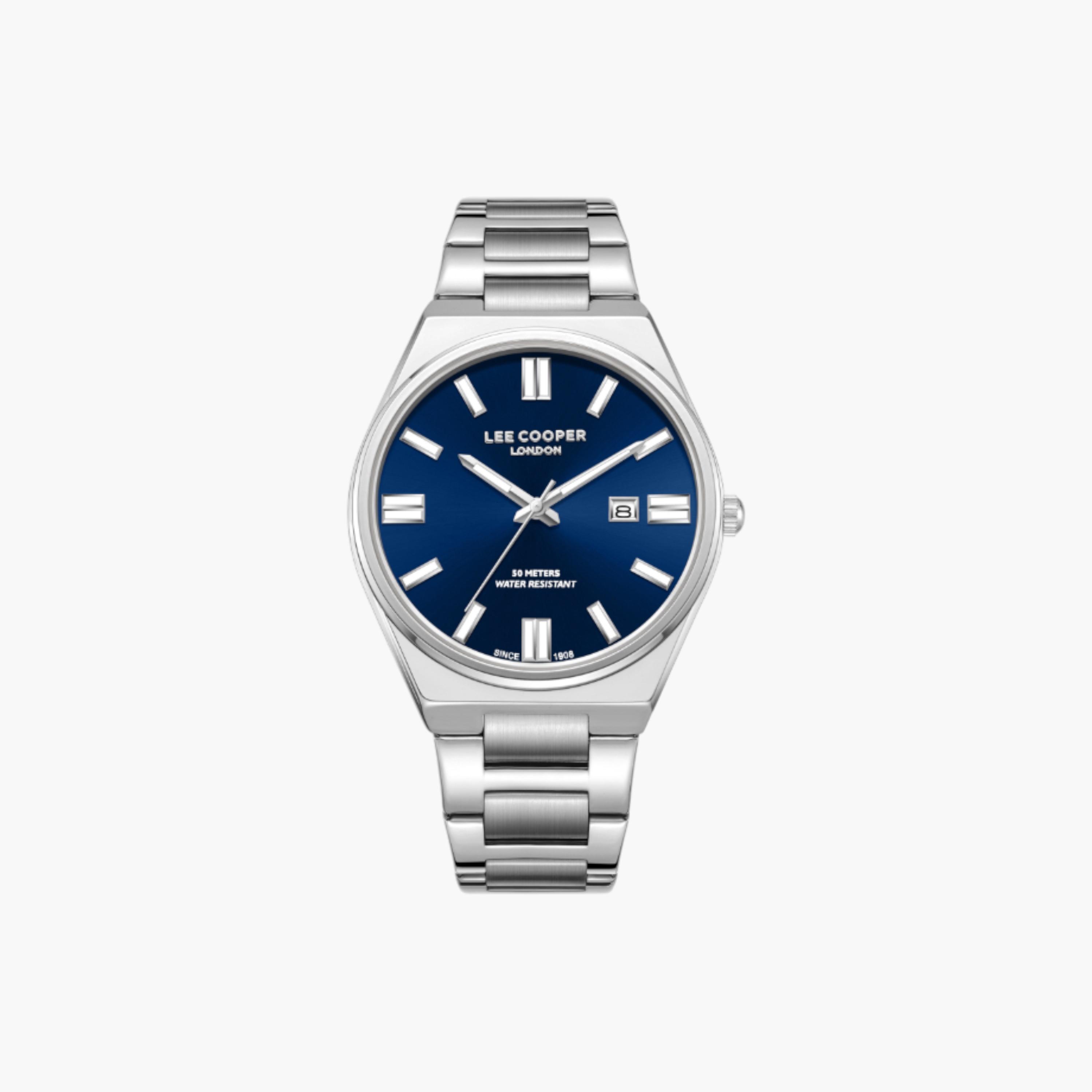 لي كوبر ساعة رجالية معدنية فضية بعقارب-men-watchesandjewellery-watches-image-1
