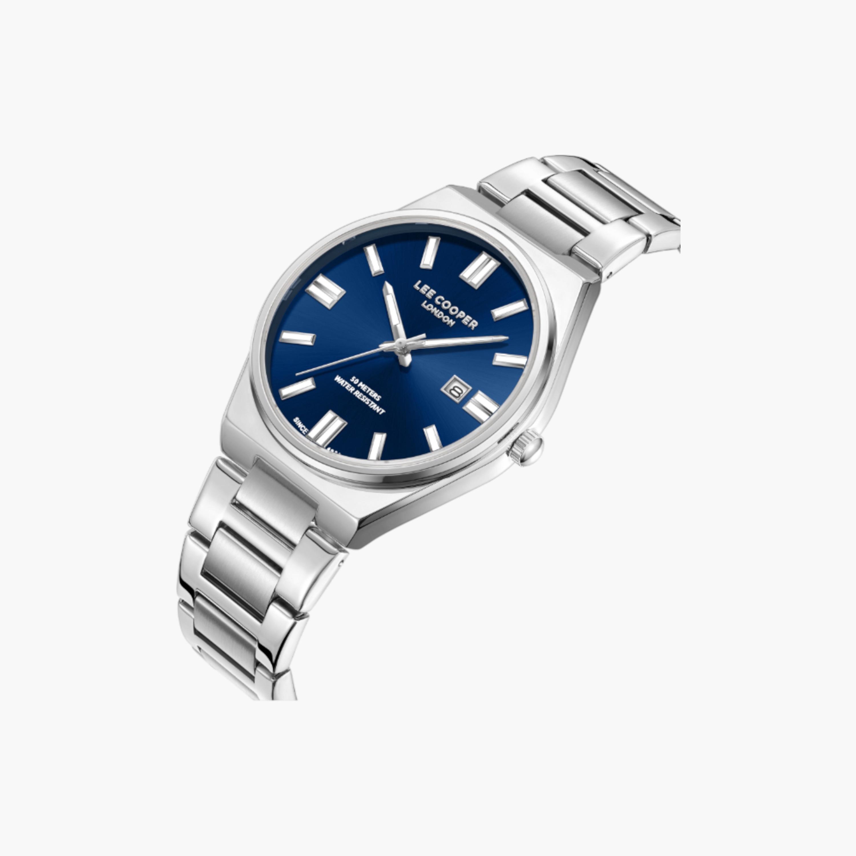 لي كوبر ساعة رجالية معدنية فضية بعقارب-men-watchesandjewellery-watches-image-2