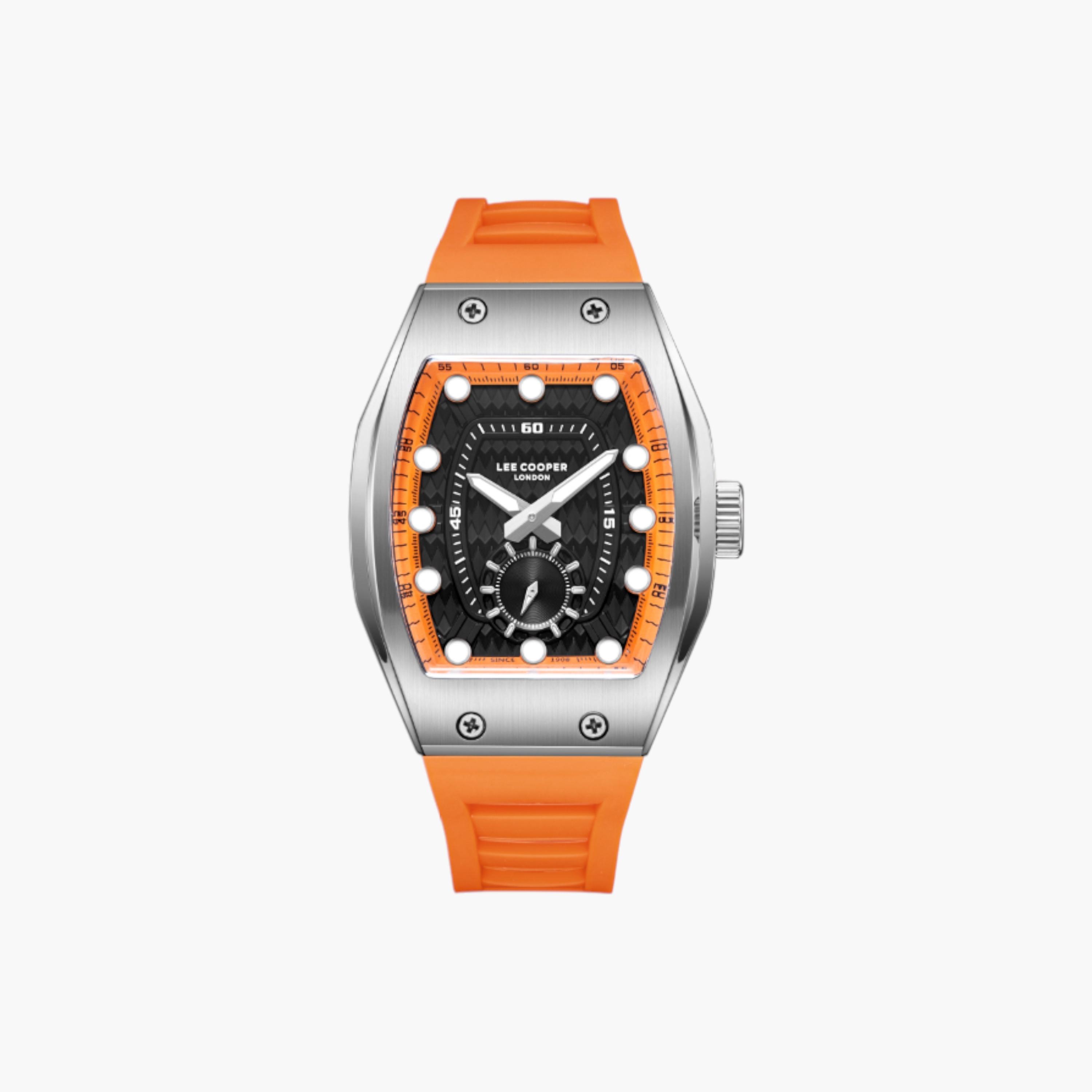 Lee Cooper Orange Silicone Strap Watch-men-watchesandjewellery-watches-image-1