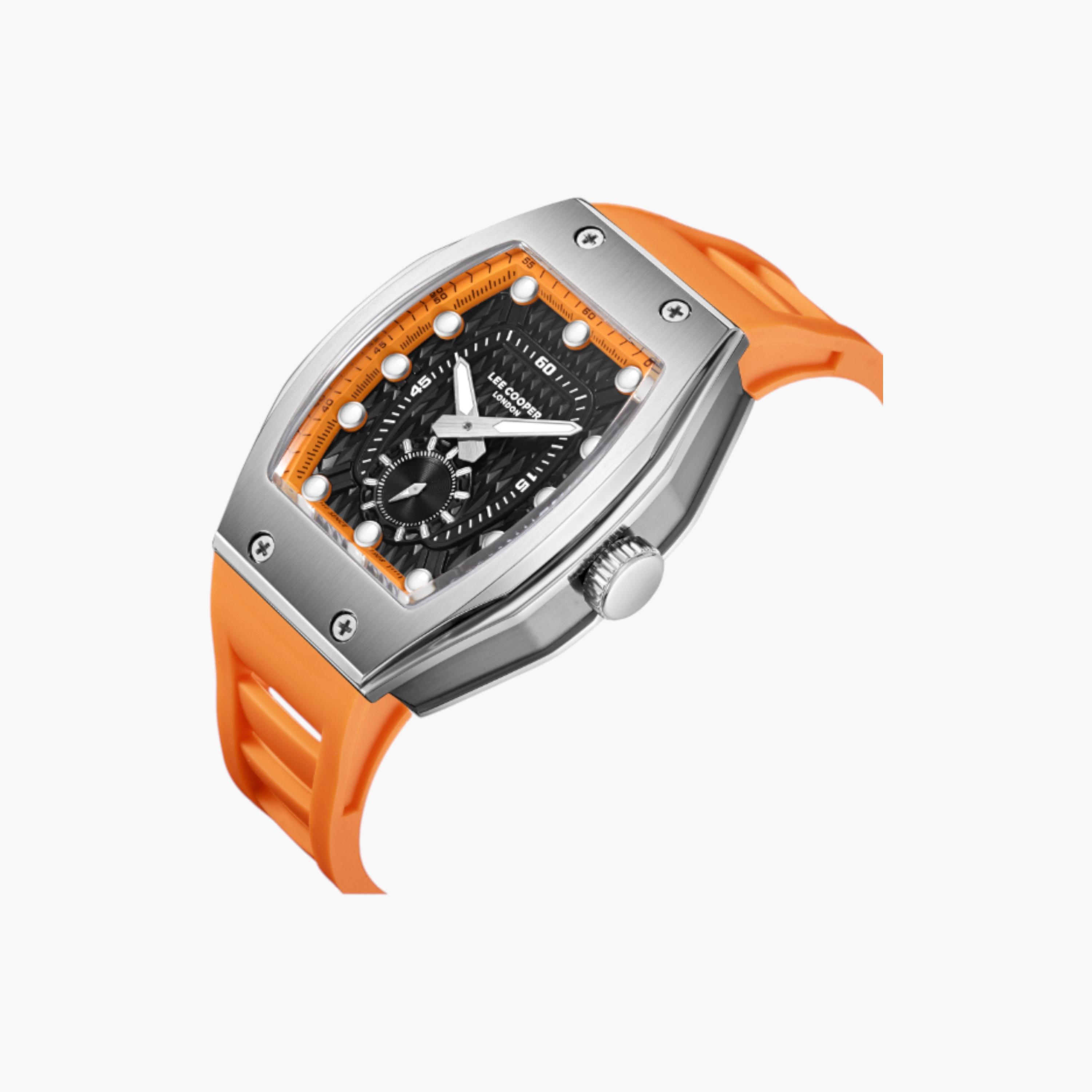 Lee Cooper Orange Silicone Strap Watch-men-watchesandjewellery-watches-image-2