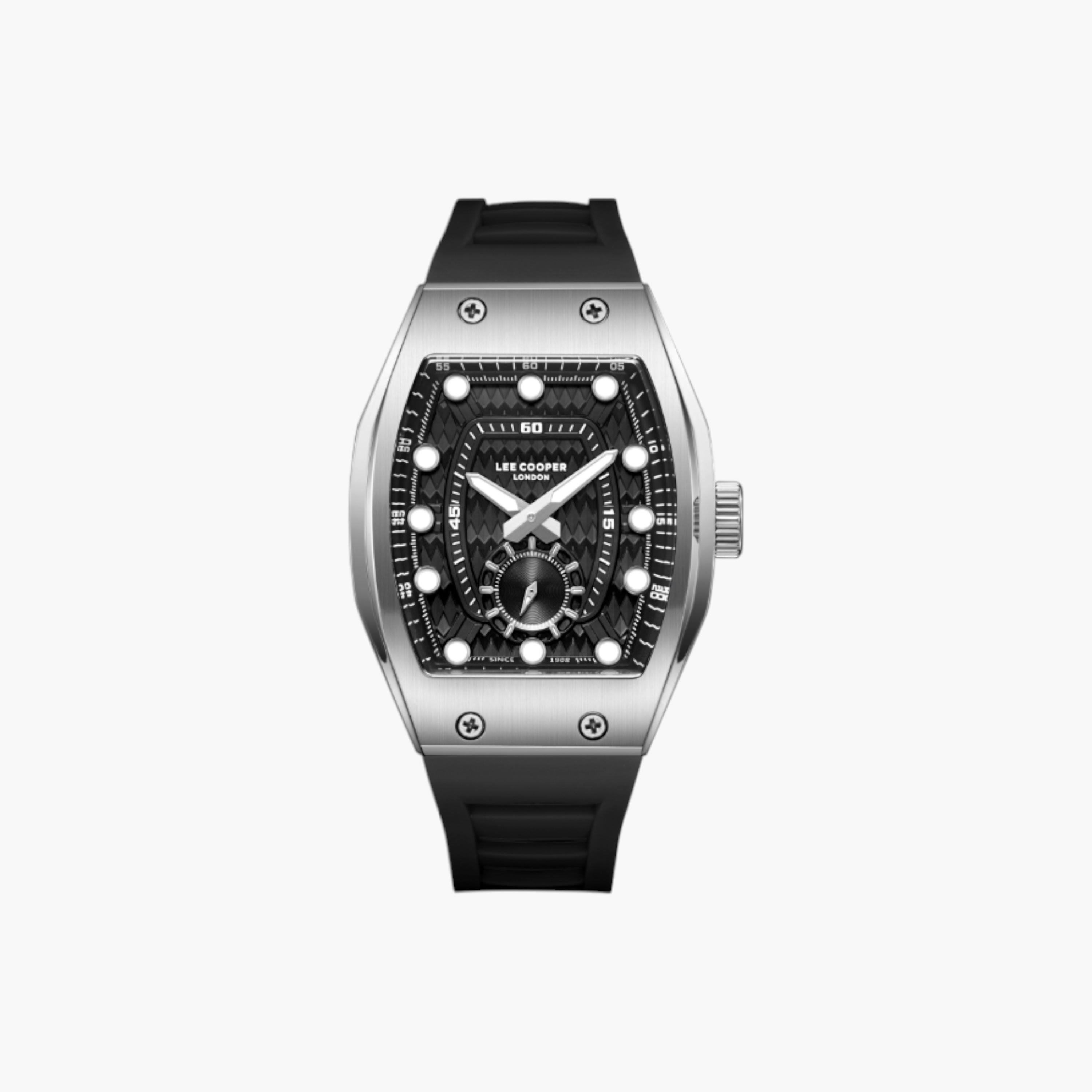 Lee Cooper Silver Tonneau Men's Watch-men-watchesandjewellery-watches-image-1