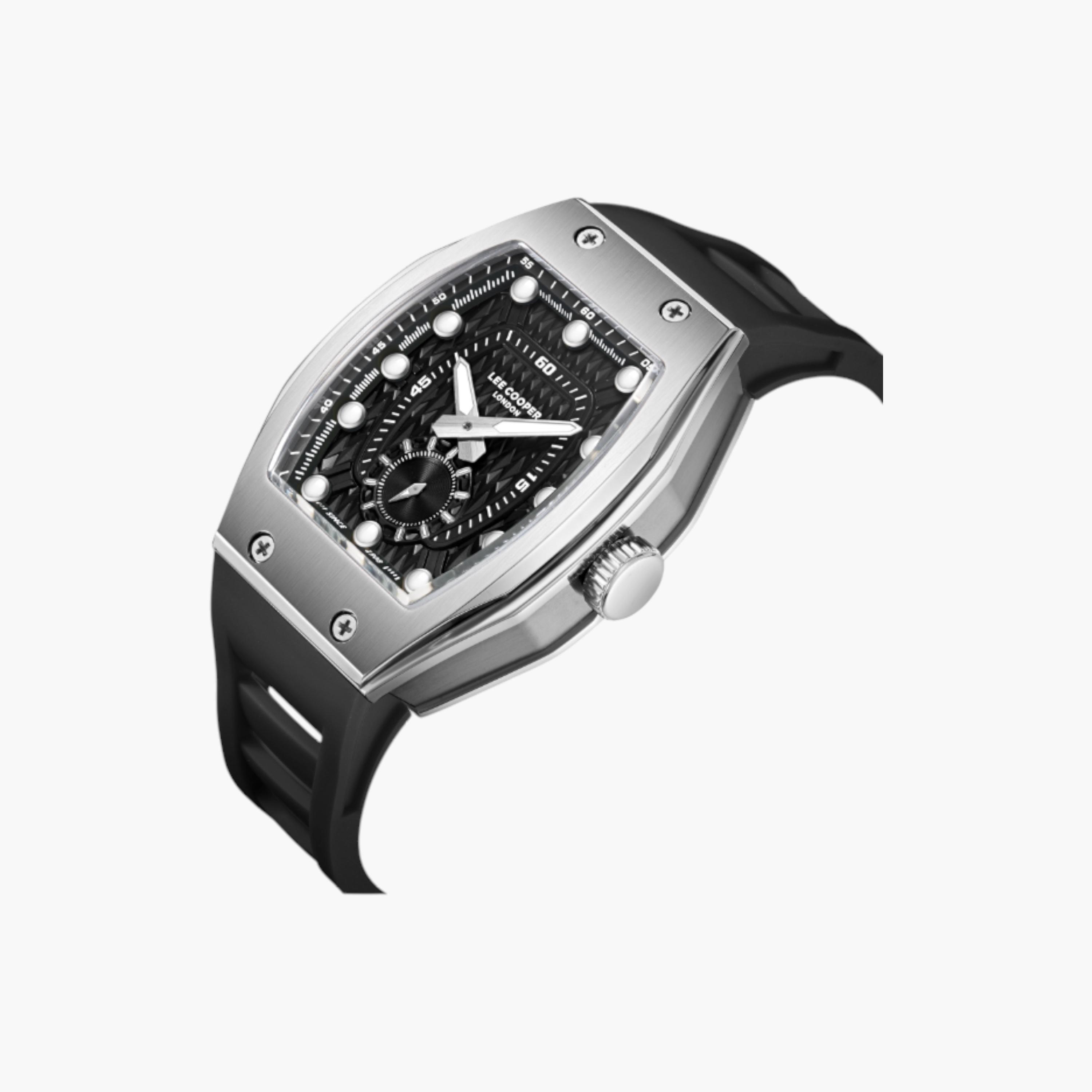 Lee Cooper Silver Tonneau Men's Watch-men-watchesandjewellery-watches-image-2