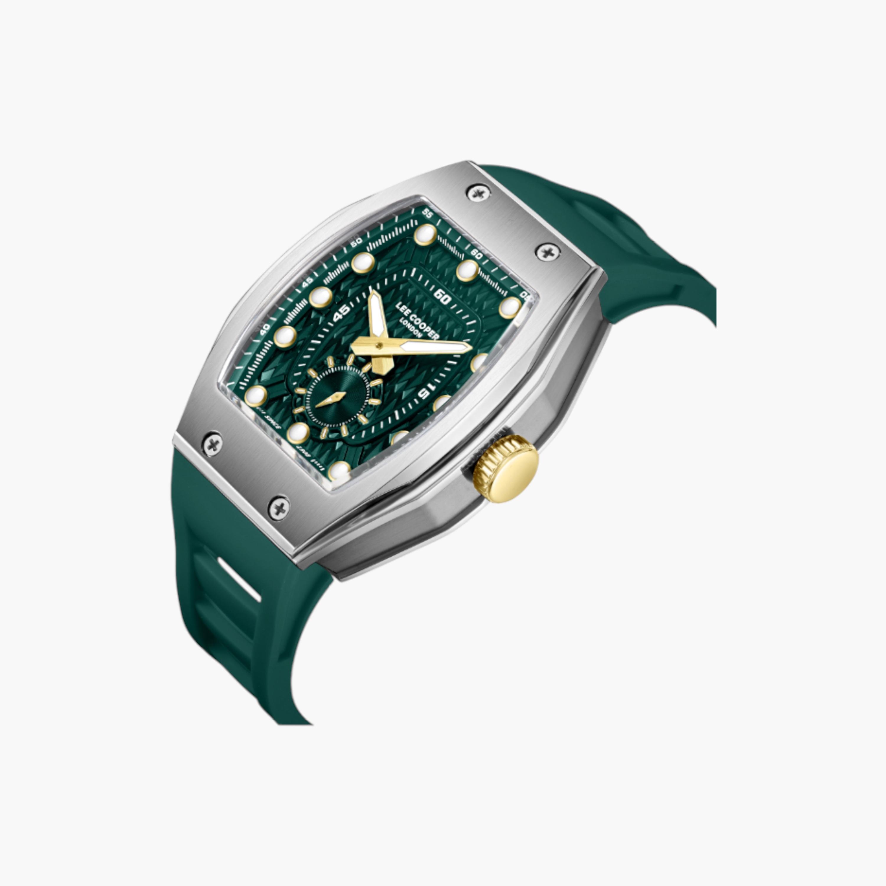 Lee Cooper Green Dial Men's Silicone Watch-men-watchesandjewellery-watches-image-2