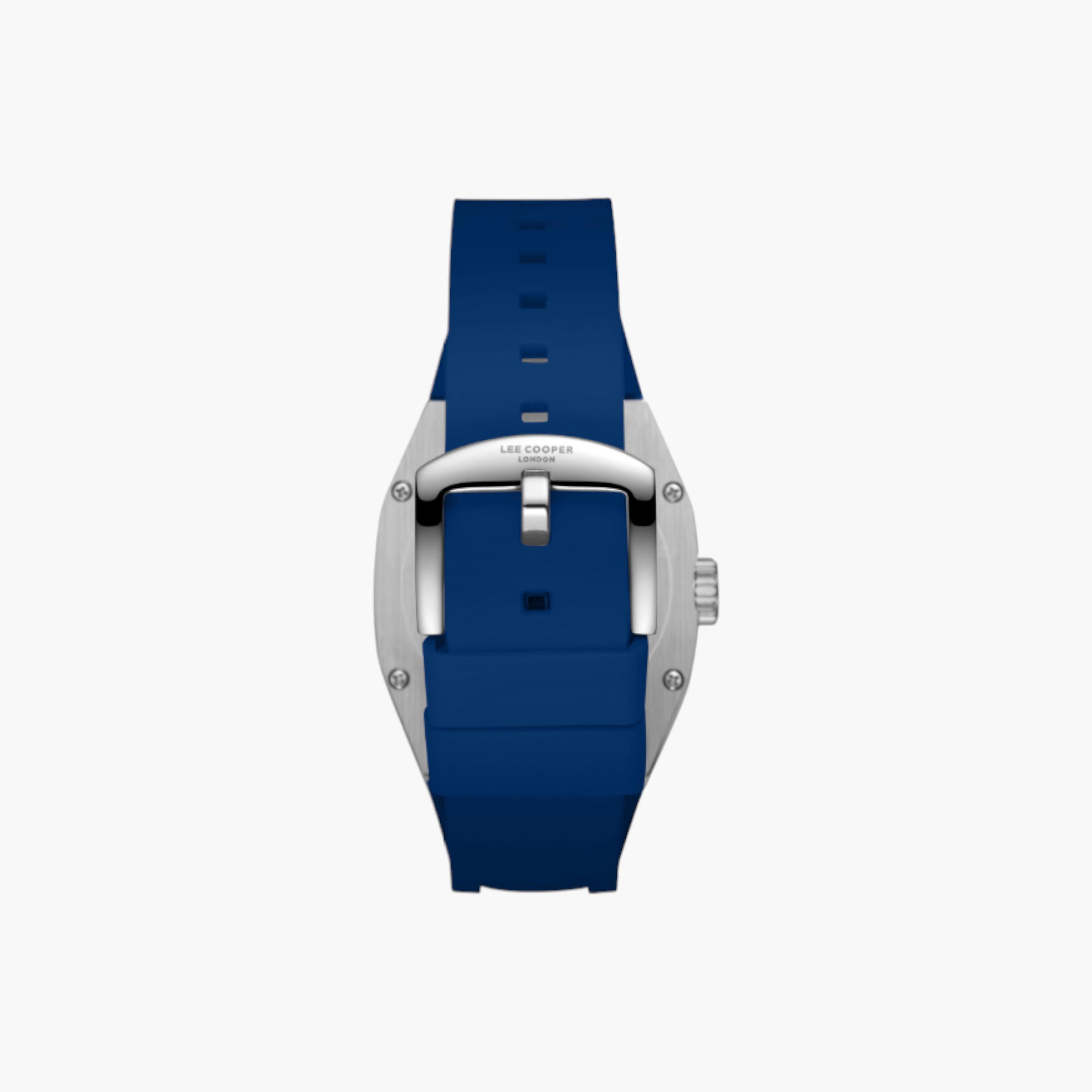 Lee Cooper Tonneau Men's Watch, Blue Silicone Strap-men-watchesandjewellery-watches-image-4