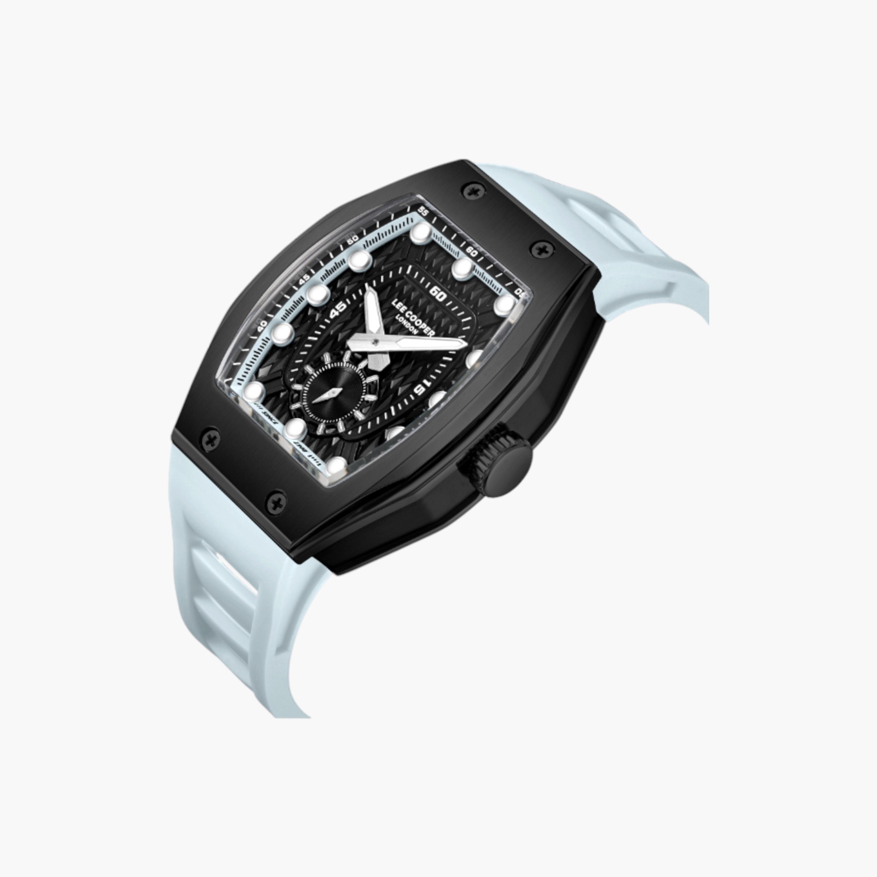 لي كوبر ساعة سوداء برميلية، حزام سيليكون-men-watchesandjewellery-watches-image-2