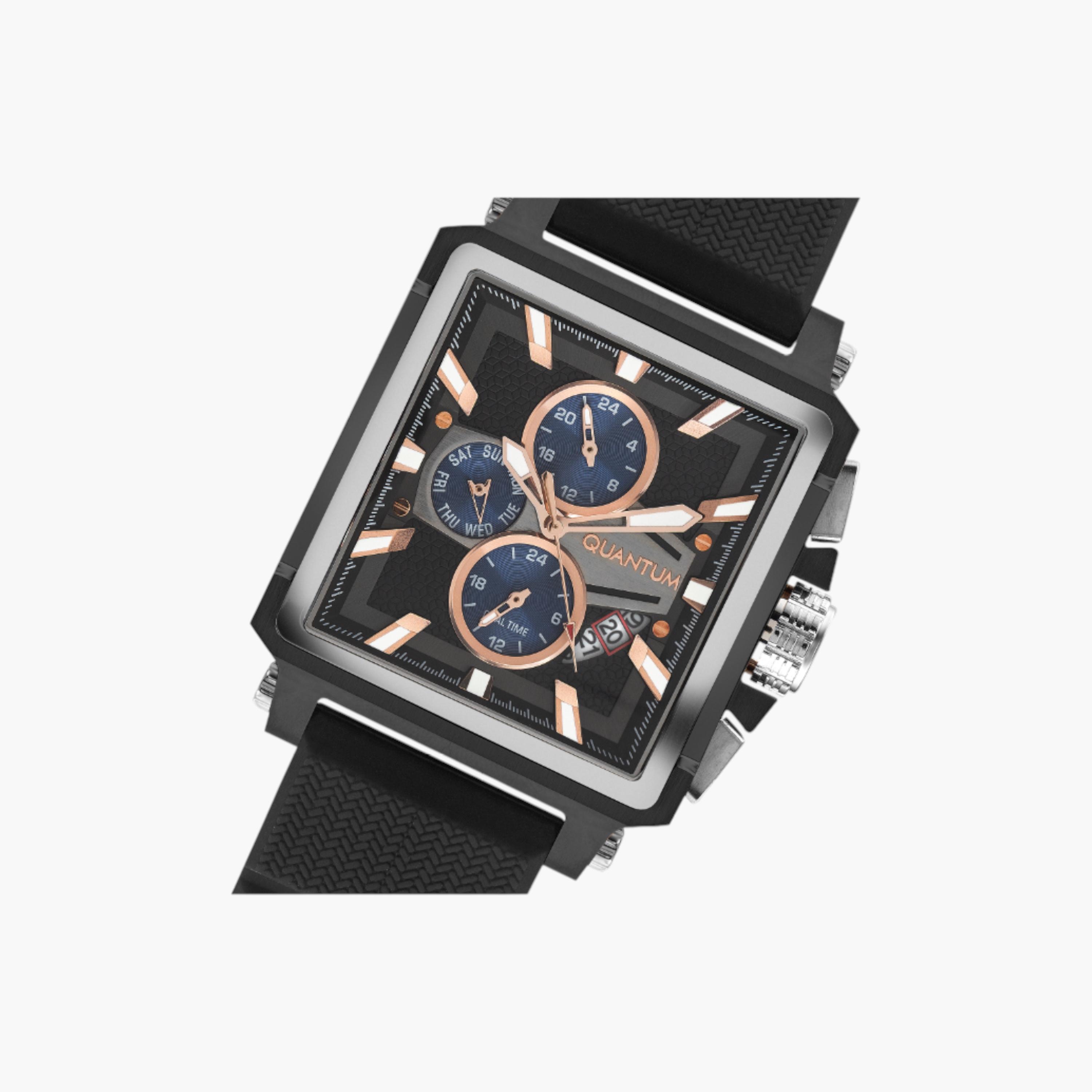 Quantum Square Chronograph Watch, Silicone Strap-men-watchesandjewellery-watches-image-4