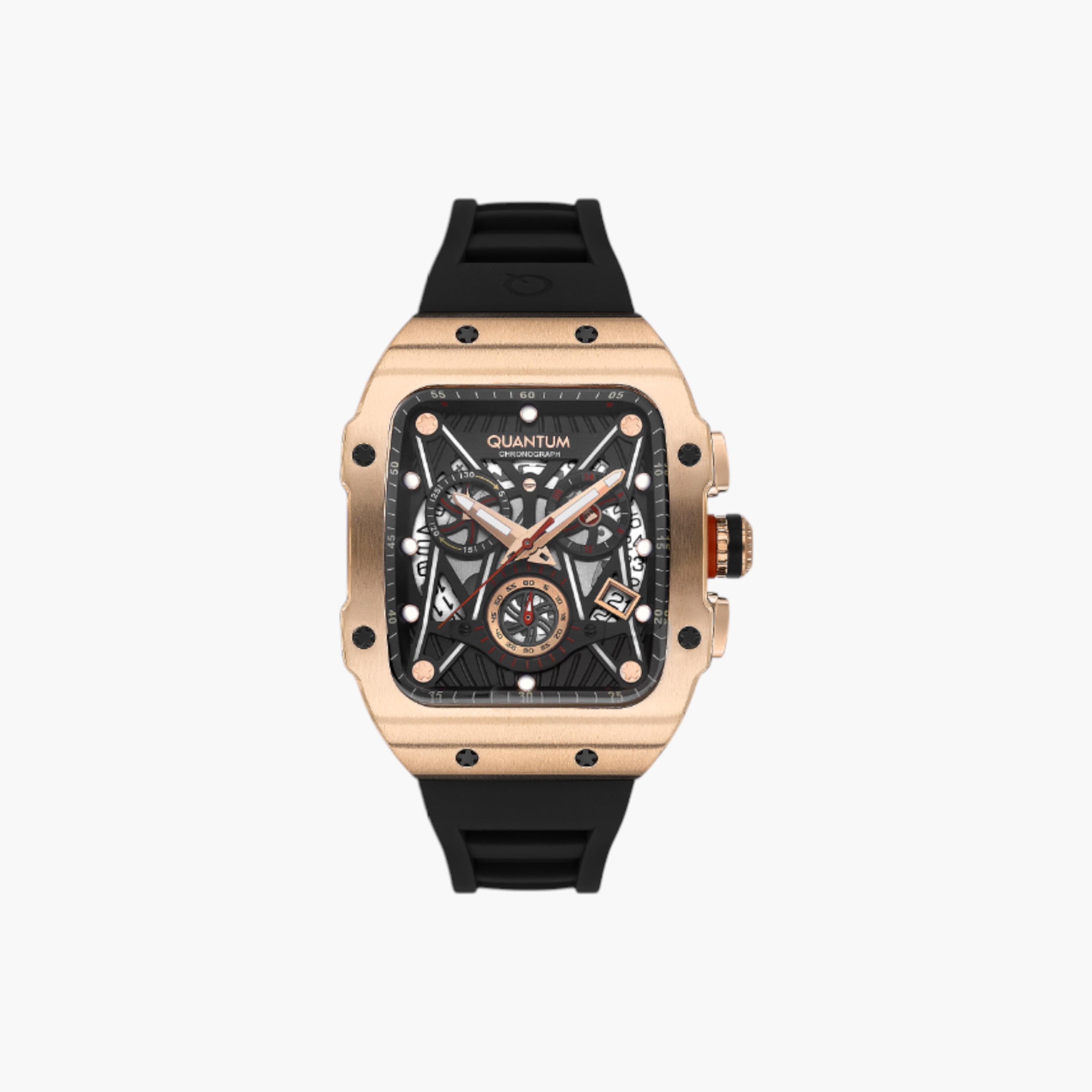 كوانتم ساعة رجالية كرونوغراف ذهبية وردية-men-watchesandjewellery-watches-image-1