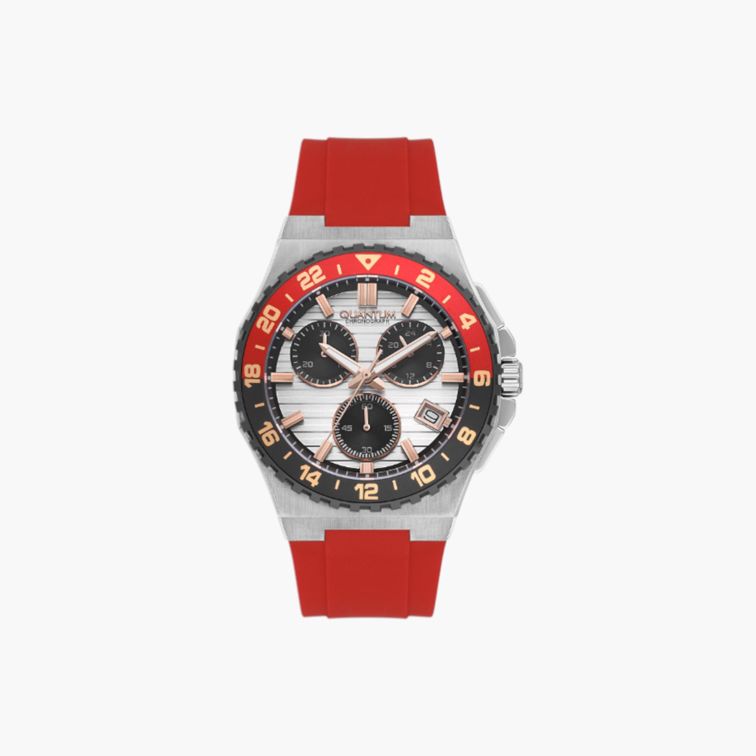 كوانتم ساعة يد رجالية كرونوغراف بحزام سيليكون-men-watchesandjewellery-watches-image-1