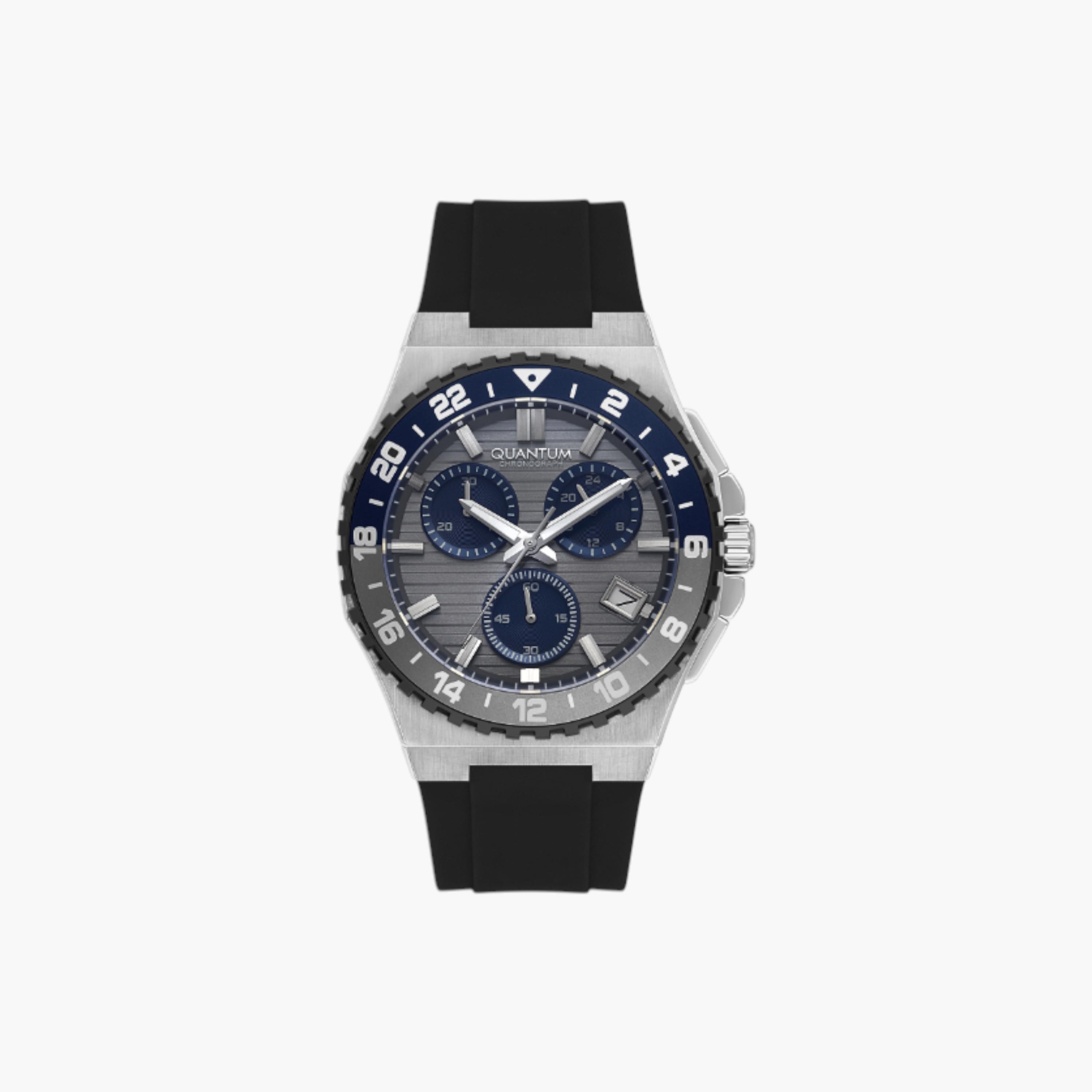 Quantum Chronograph Men's Watch, Silicone Strap-men-watchesandjewellery-watches-image-1