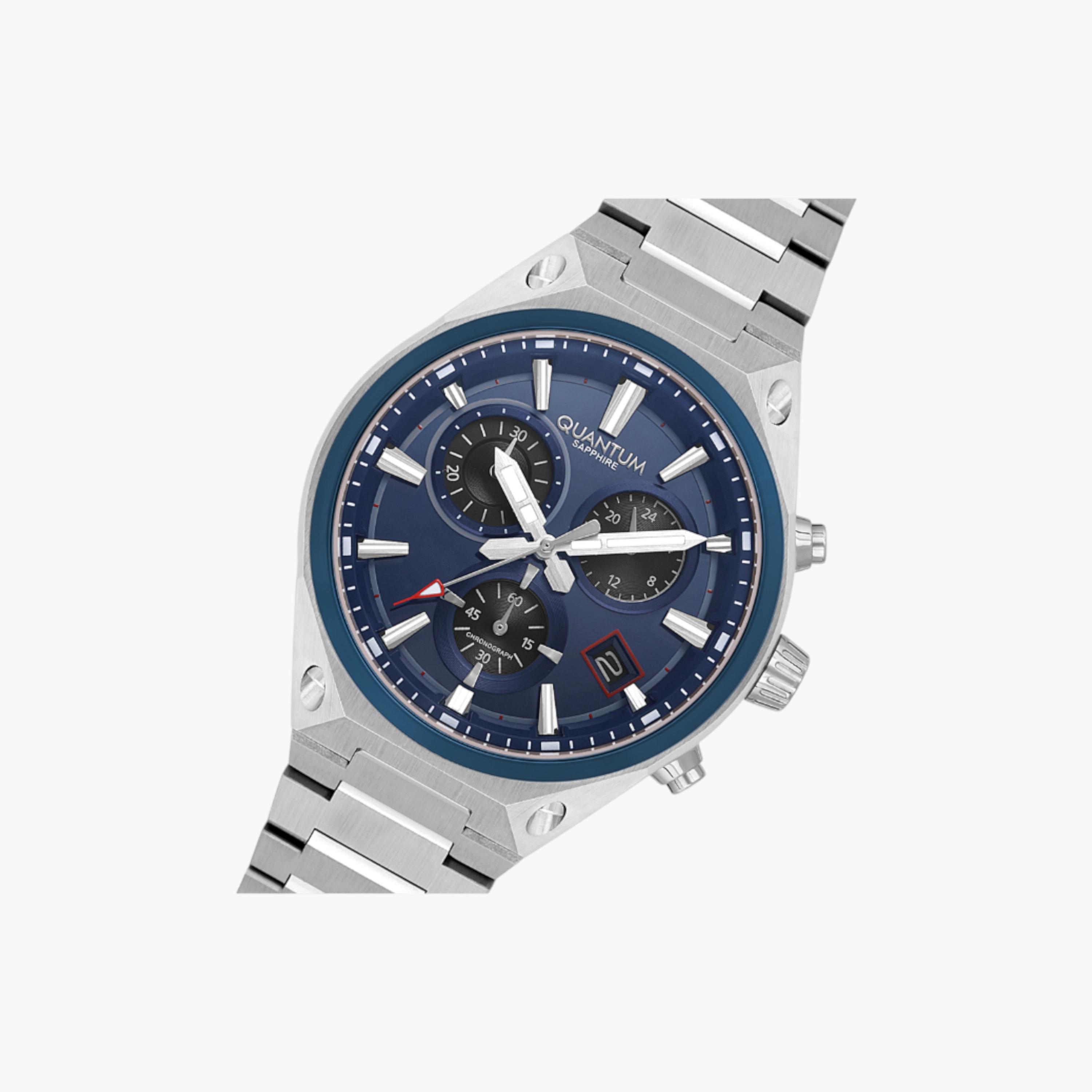 Quantum Men's Chronograph Watch, Blue Dial-men-watchesandjewellery-watches-image-4