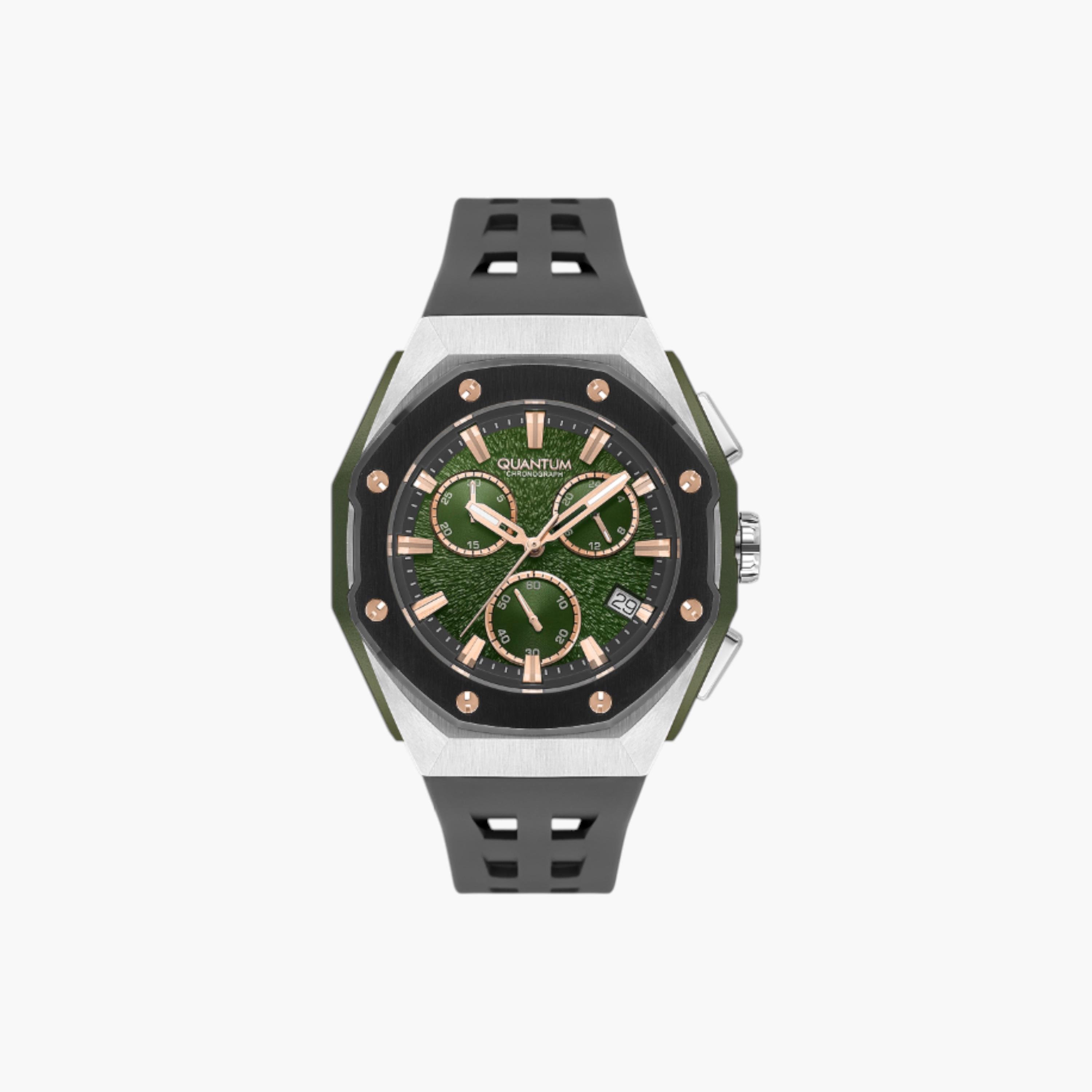 كوانتم ساعة يد رجالية كرونوغراف حزام سيليكون-men-watchesandjewellery-watches-image-1