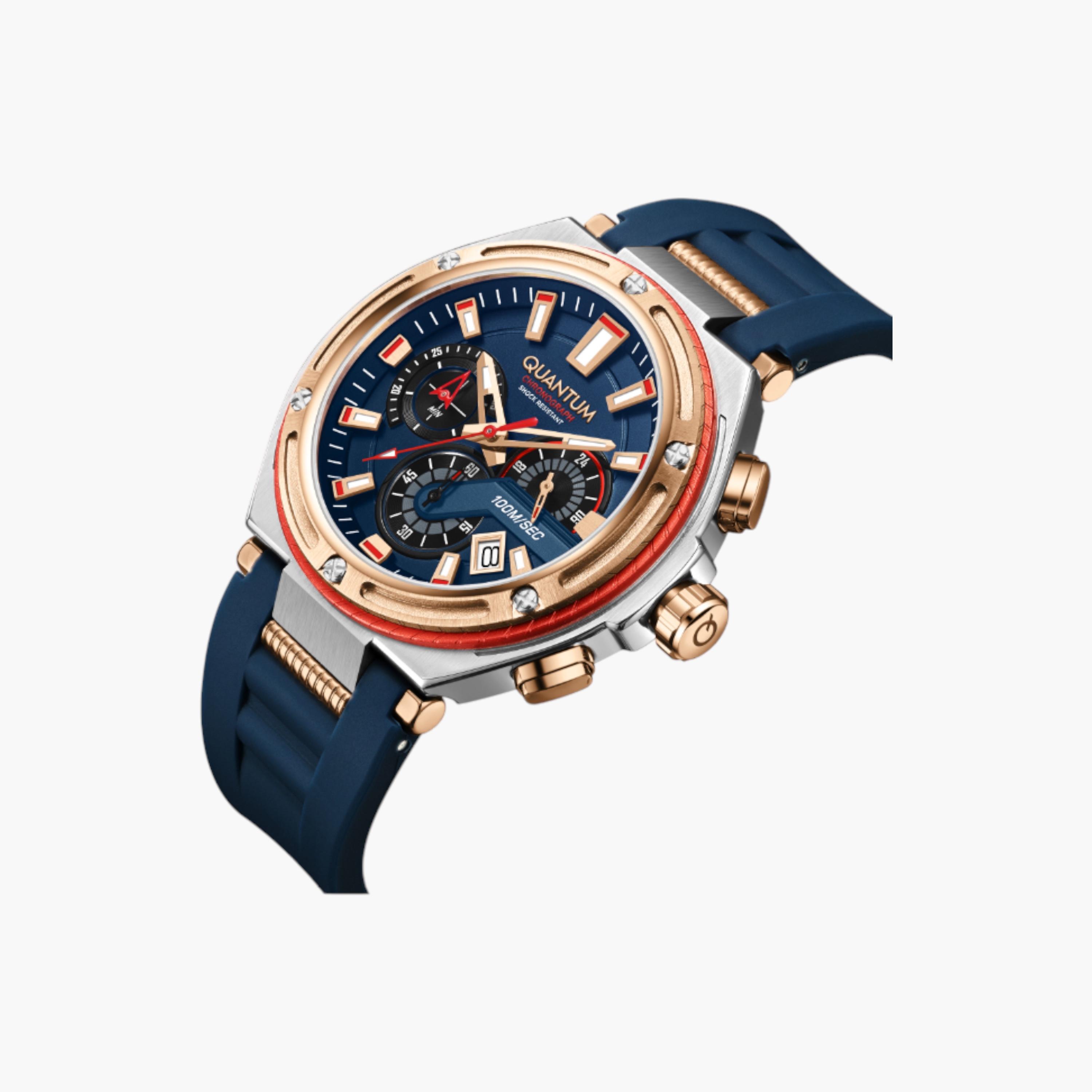 Quantum Men's Chronograph Watch, Silicone Strap-men-watchesandjewellery-watches-image-2