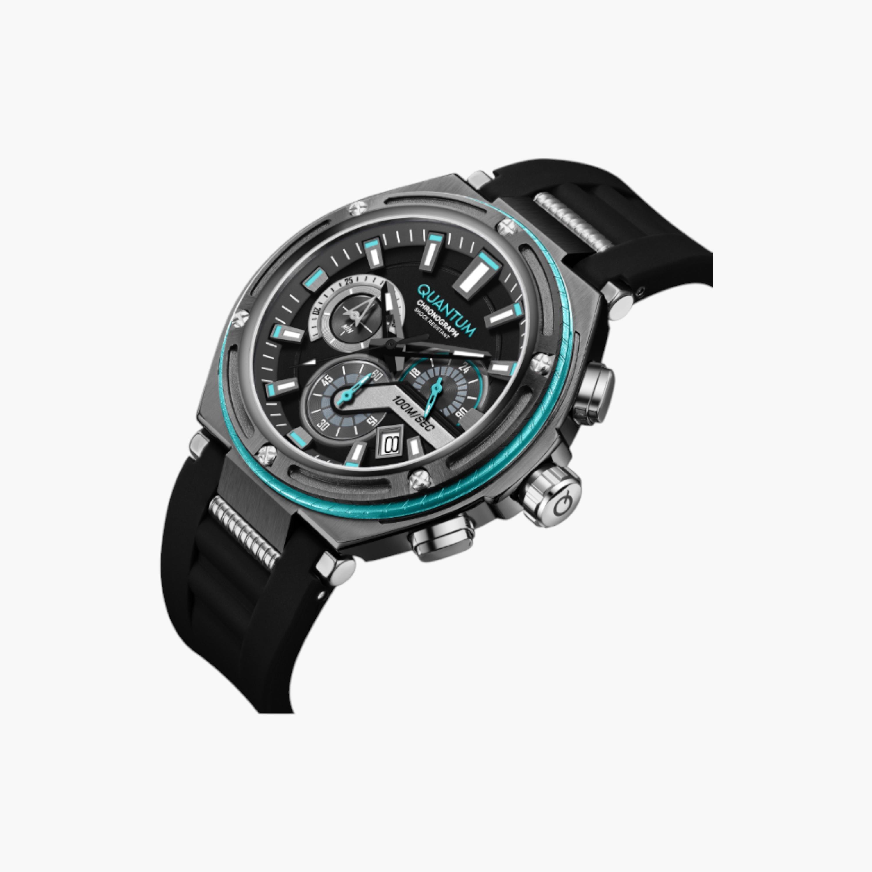 كوانتم ساعة كرونوغراف رجالية بحزام سيليكون-men-watchesandjewellery-watches-image-2