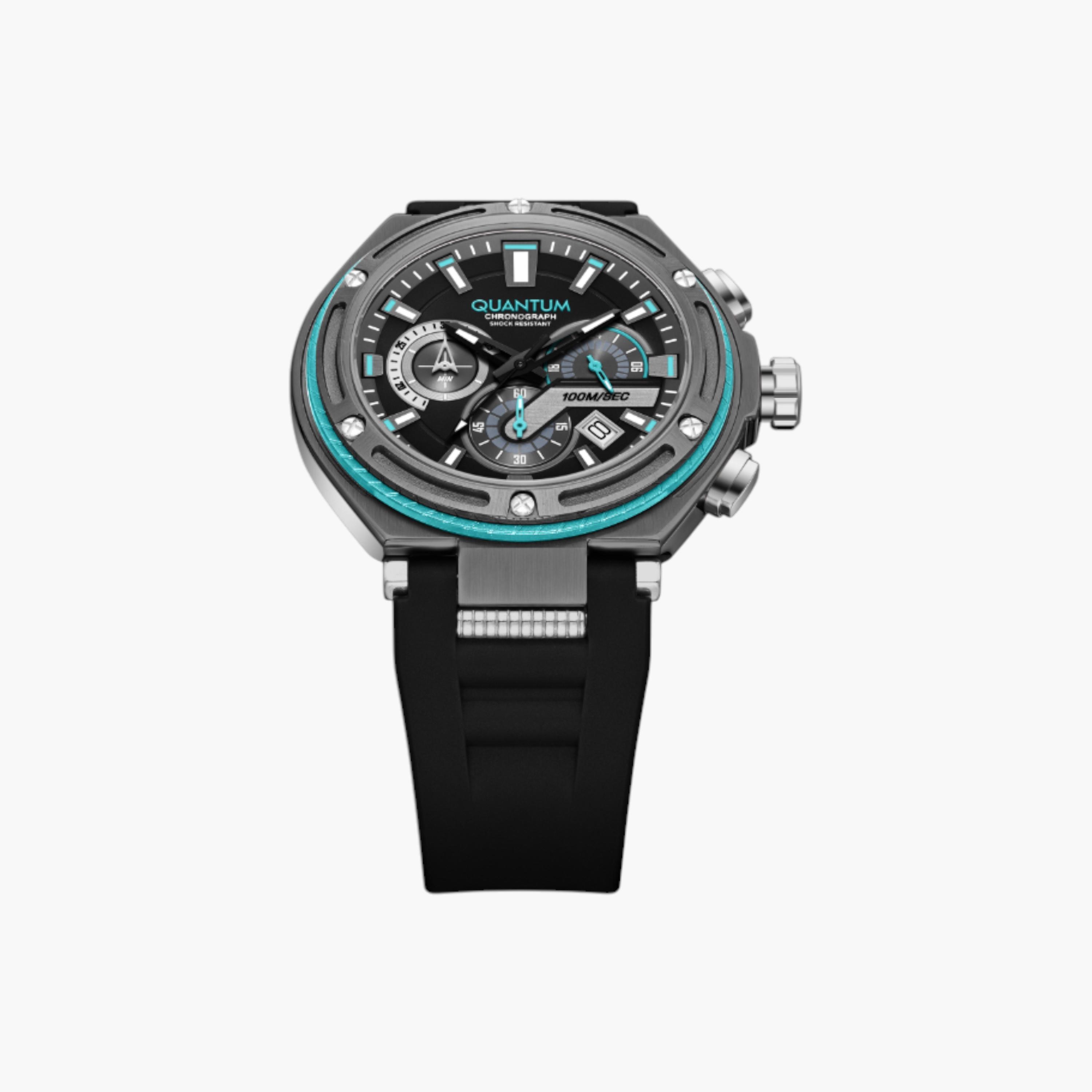 كوانتم ساعة كرونوغراف رجالية بحزام سيليكون-men-watchesandjewellery-watches-image-5