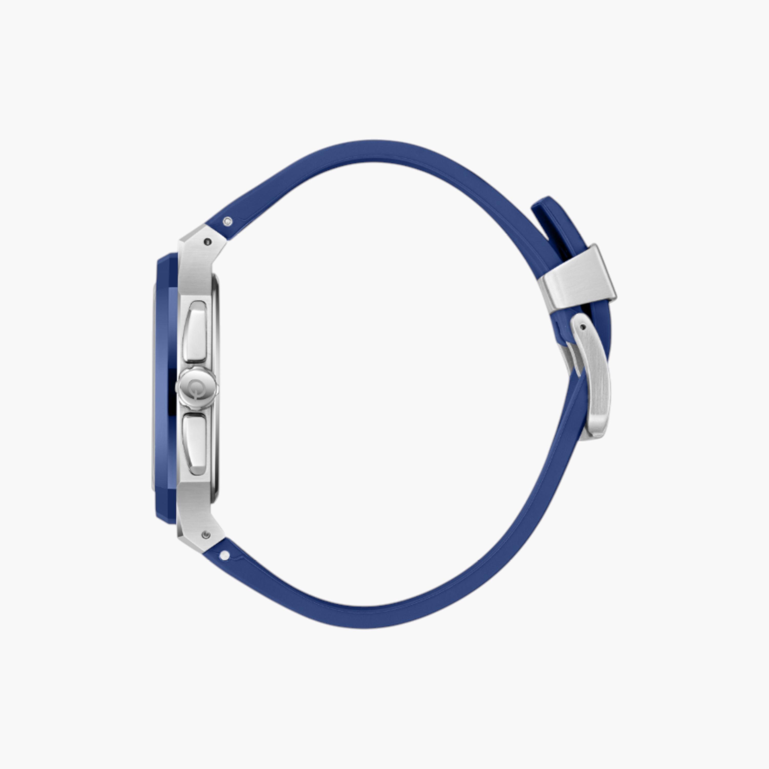 Quantum Men's Chronograph Watch, Blue Silicone Strap-men-watchesandjewellery-watches-image-3
