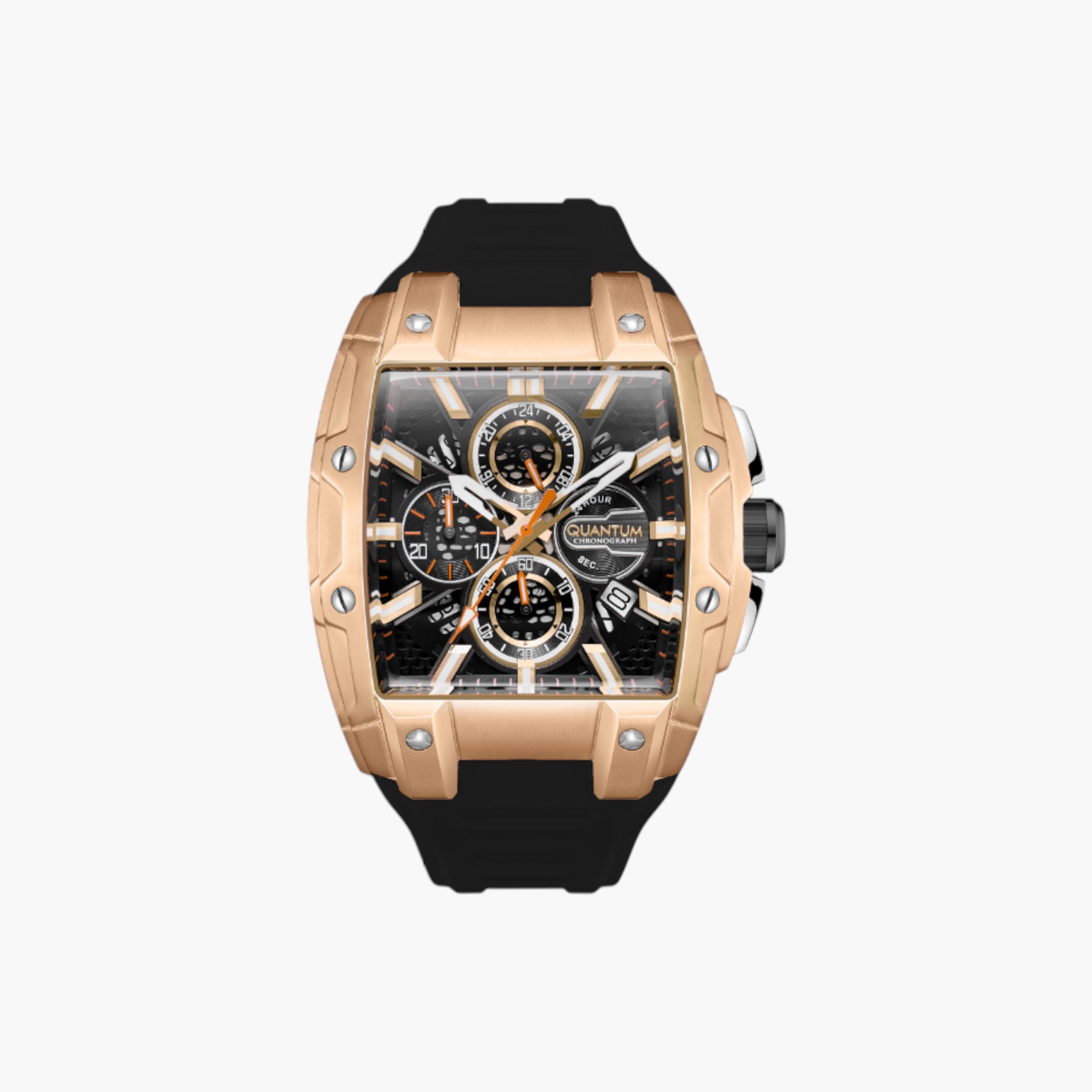 كوانتم ساعة يد رجالية كرونوغراف ذهبية وردية-men-watchesandjewellery-watches-image-1