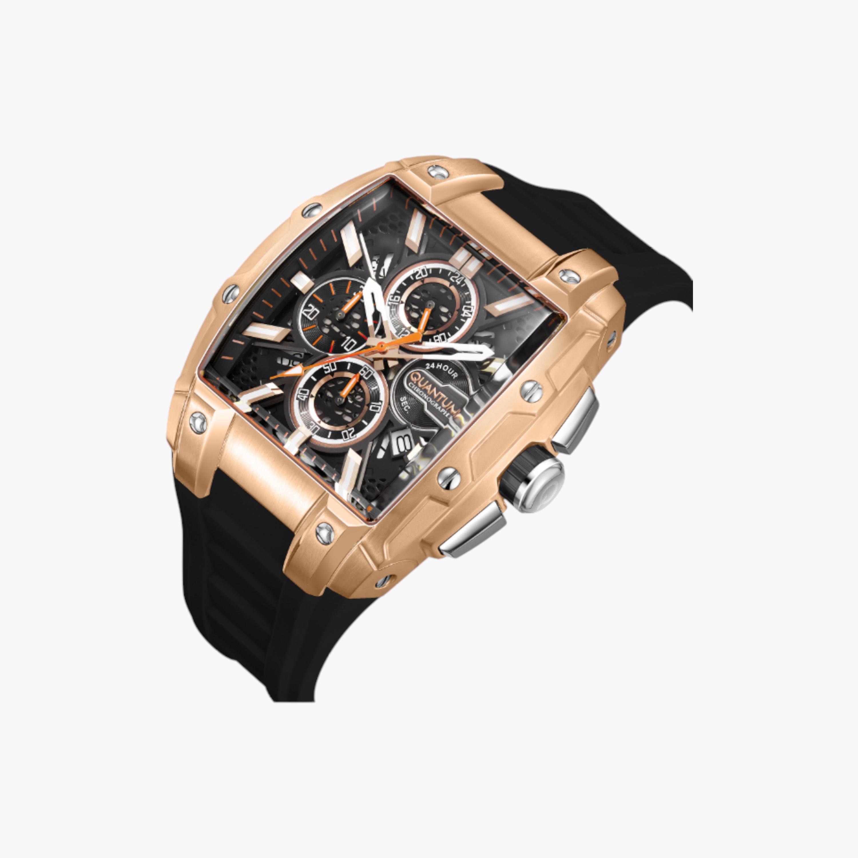 كوانتم ساعة يد رجالية كرونوغراف ذهبية وردية-men-watchesandjewellery-watches-image-2