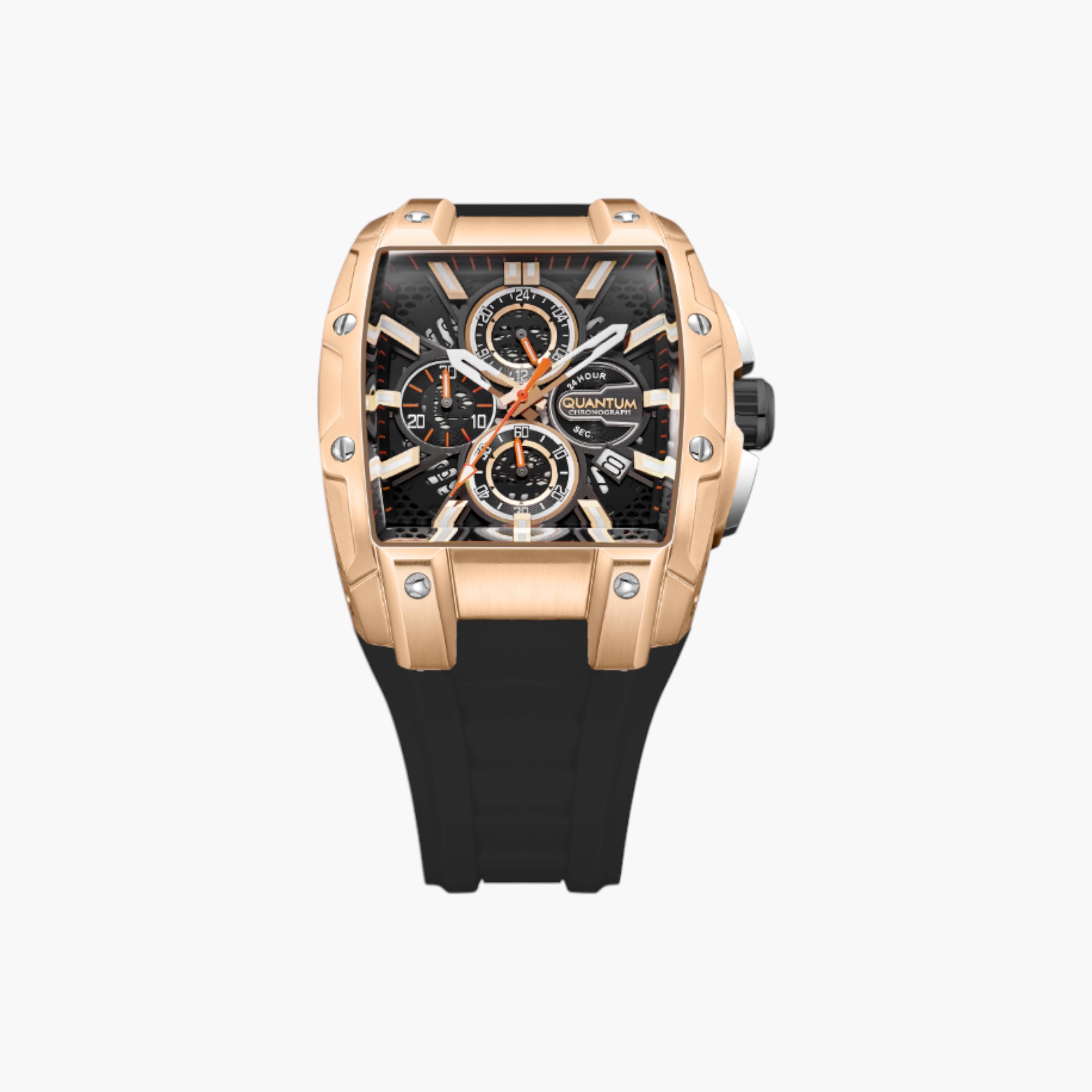 كوانتم ساعة يد رجالية كرونوغراف ذهبية وردية-men-watchesandjewellery-watches-image-3