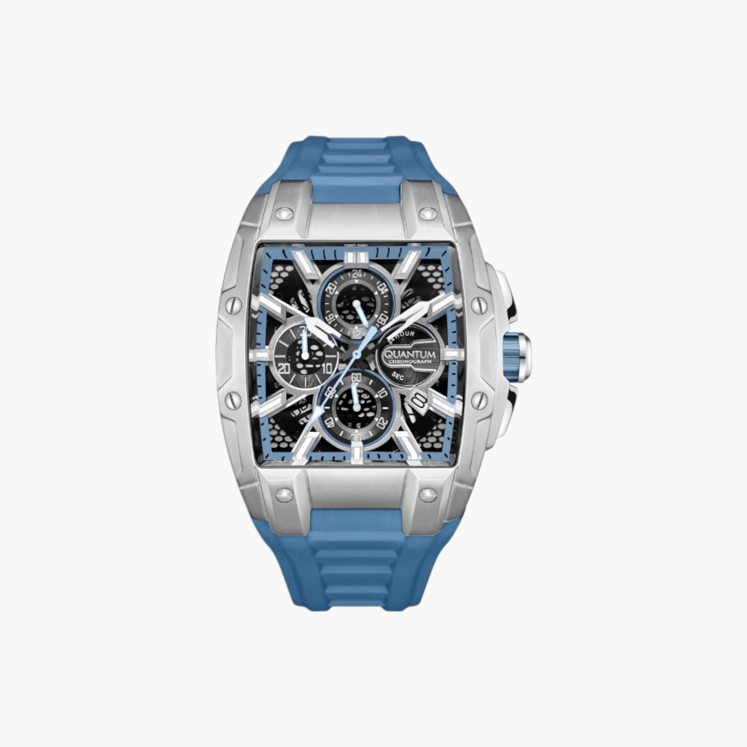 Quantum Men's Chronograph Watch, Silicone Strap-men-watchesandjewellery-watches-image-1