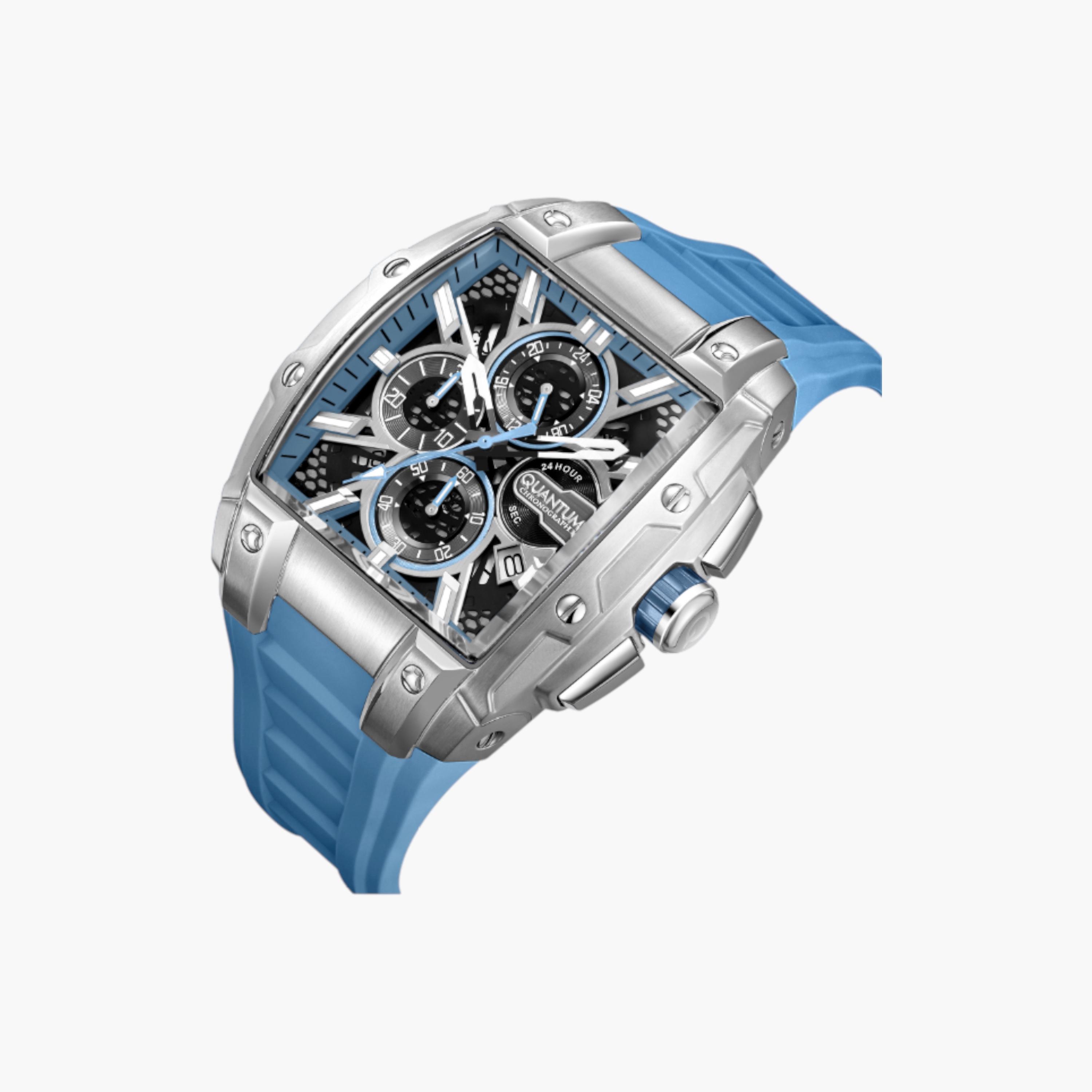 Quantum Men's Chronograph Watch, Silicone Strap-men-watchesandjewellery-watches-image-2