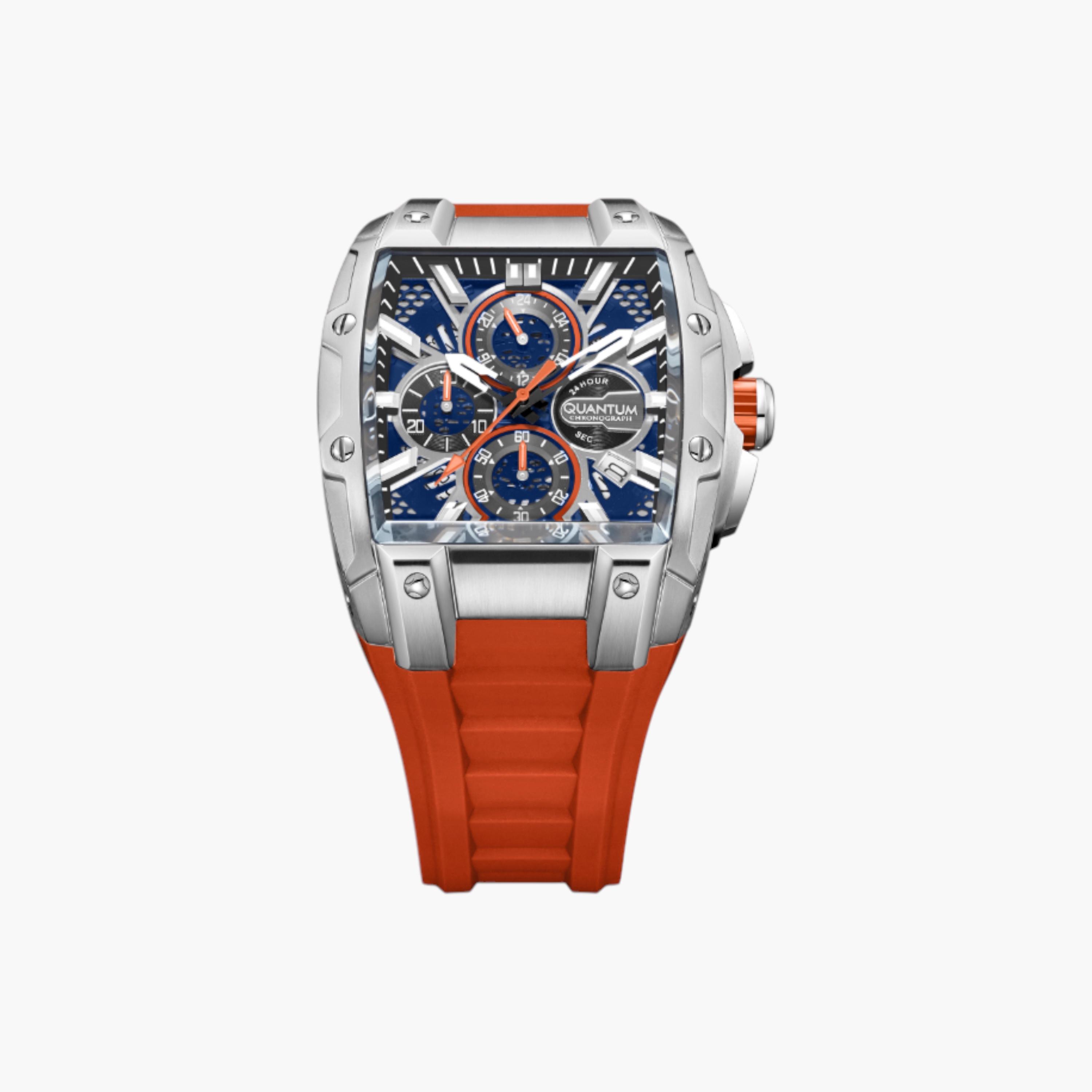كوانتم ساعة كرونوغراف تونو بحزام سيليكون برتقالي-men-watchesandjewellery-watches-image-5
