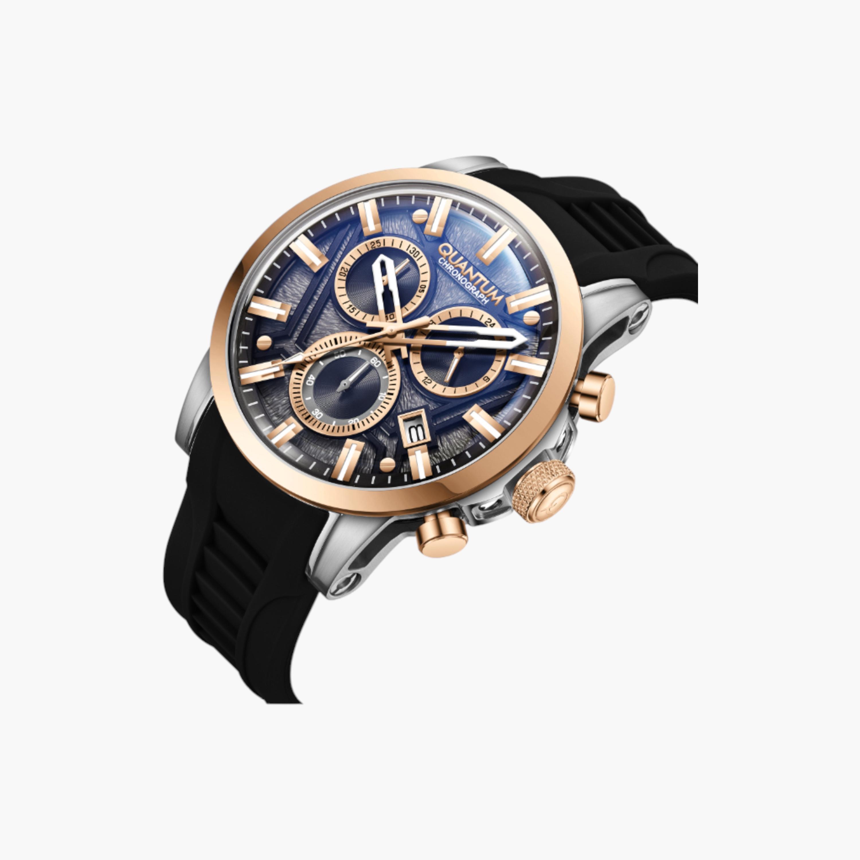 كوانتم ساعة كرونوغراف رجالية بحزام سيليكون-men-watchesandjewellery-watches-image-4