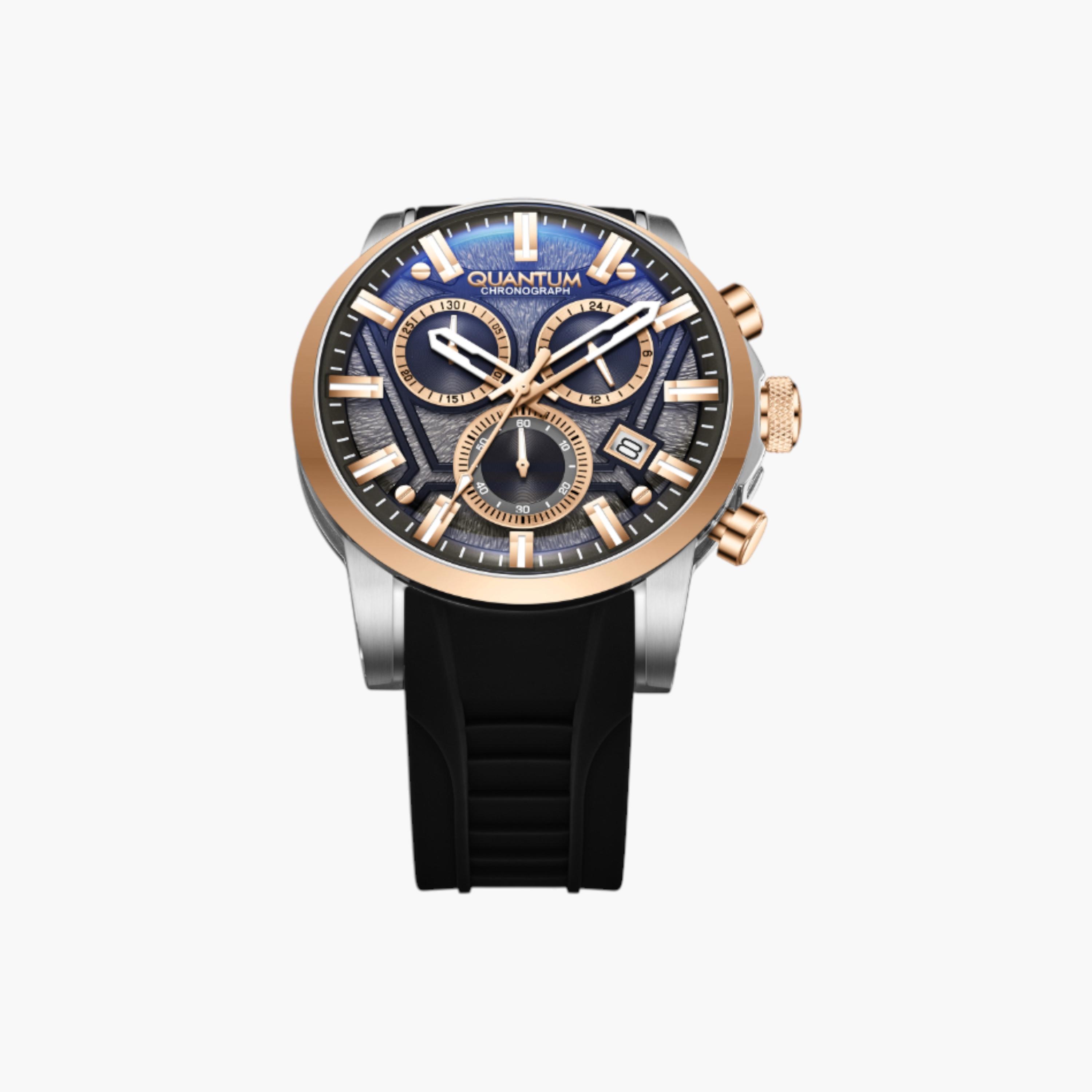 كوانتم ساعة كرونوغراف رجالية بحزام سيليكون-men-watchesandjewellery-watches-image-5