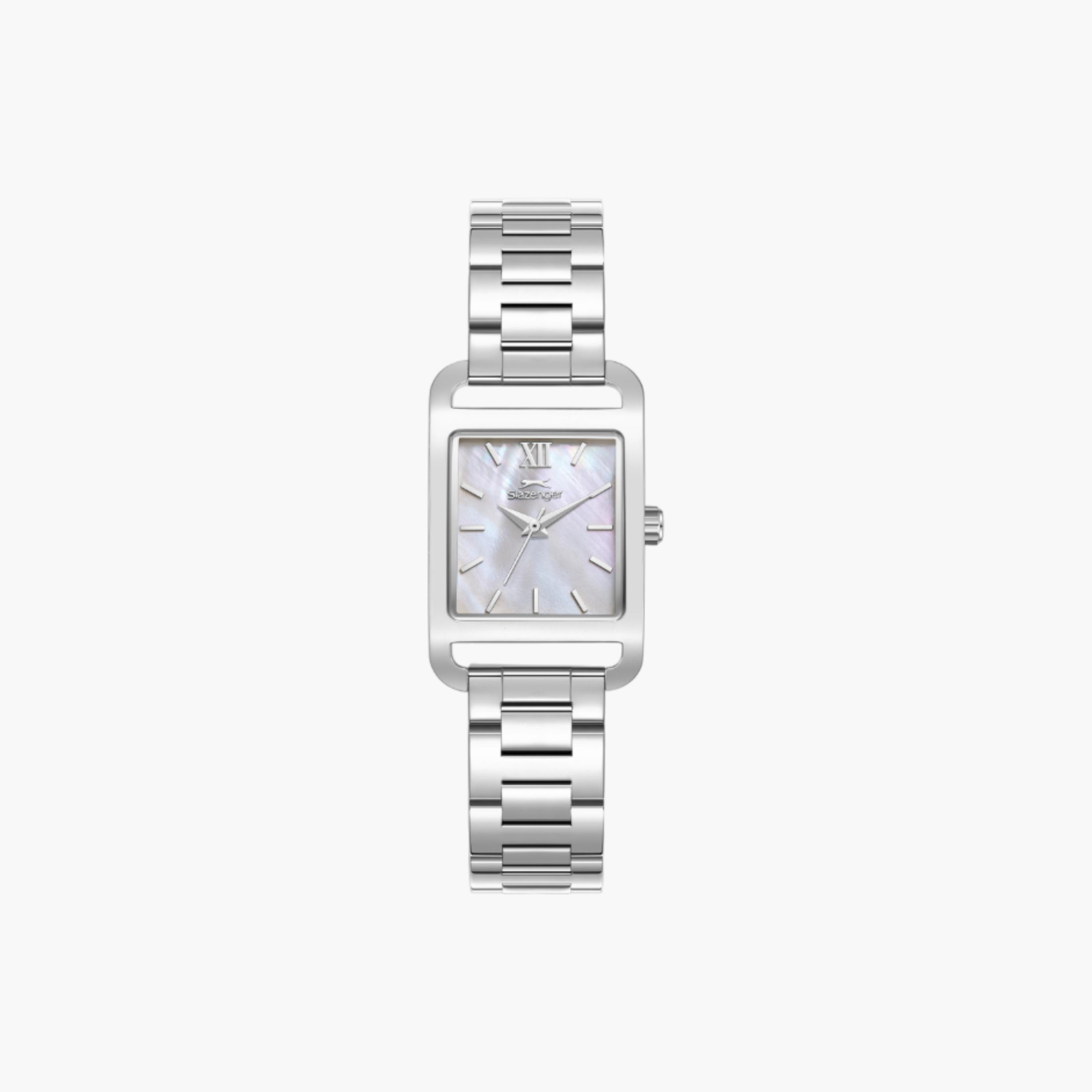 سلازنجر ساعة يد مستطيلة فضية بعقارب-women-watchesandjewellery-watches-image-1