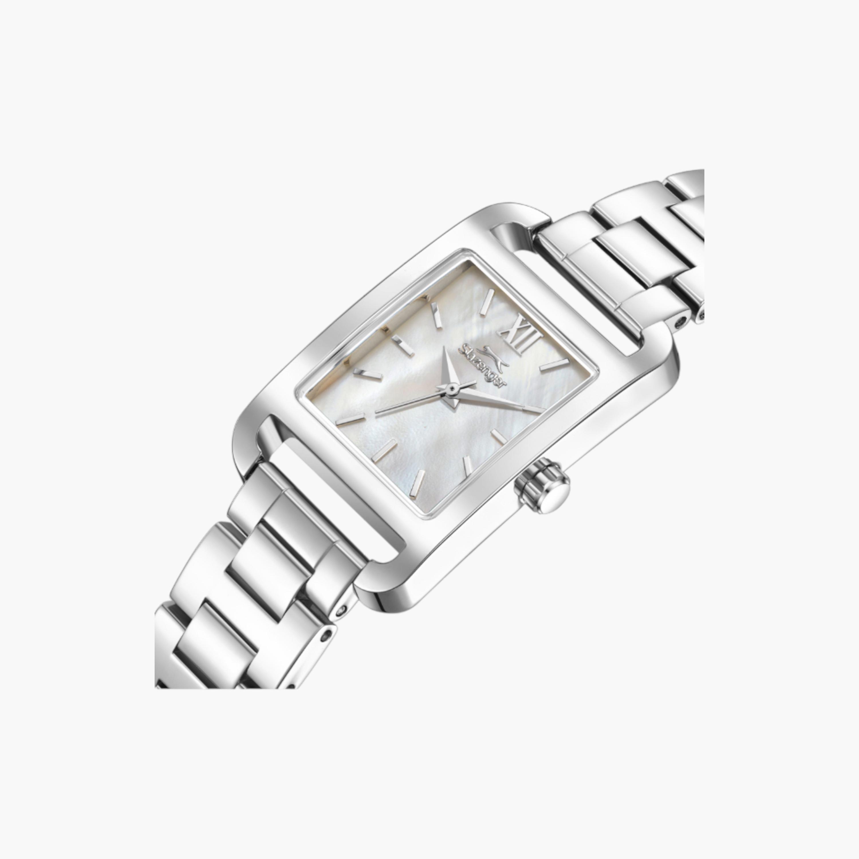 سلازنجر ساعة يد مستطيلة فضية بعقارب-women-watchesandjewellery-watches-image-5