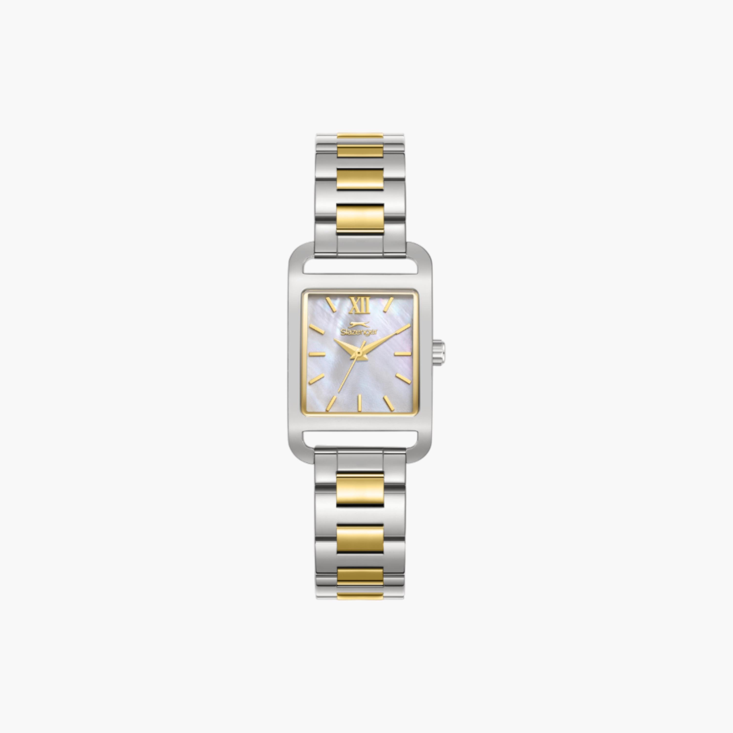 Slazenger Rectangular Analog Watch, Two-Tone Metal-women-watchesandjewellery-watches-image-1