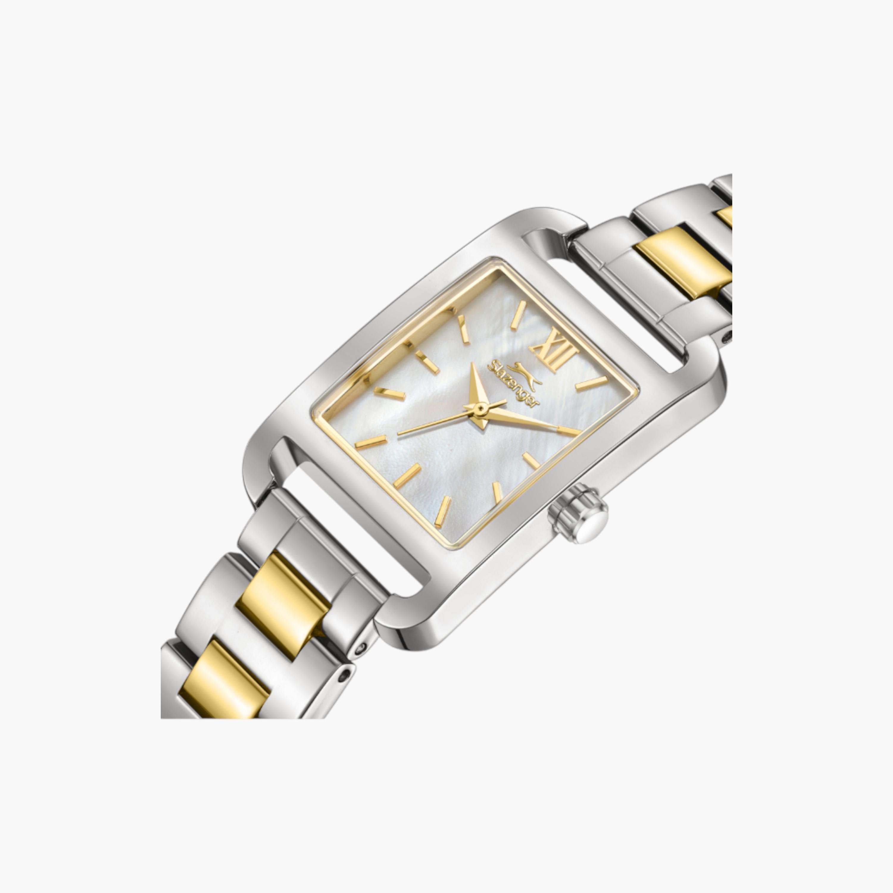 Slazenger Rectangular Analog Watch, Two-Tone Metal-women-watchesandjewellery-watches-image-5