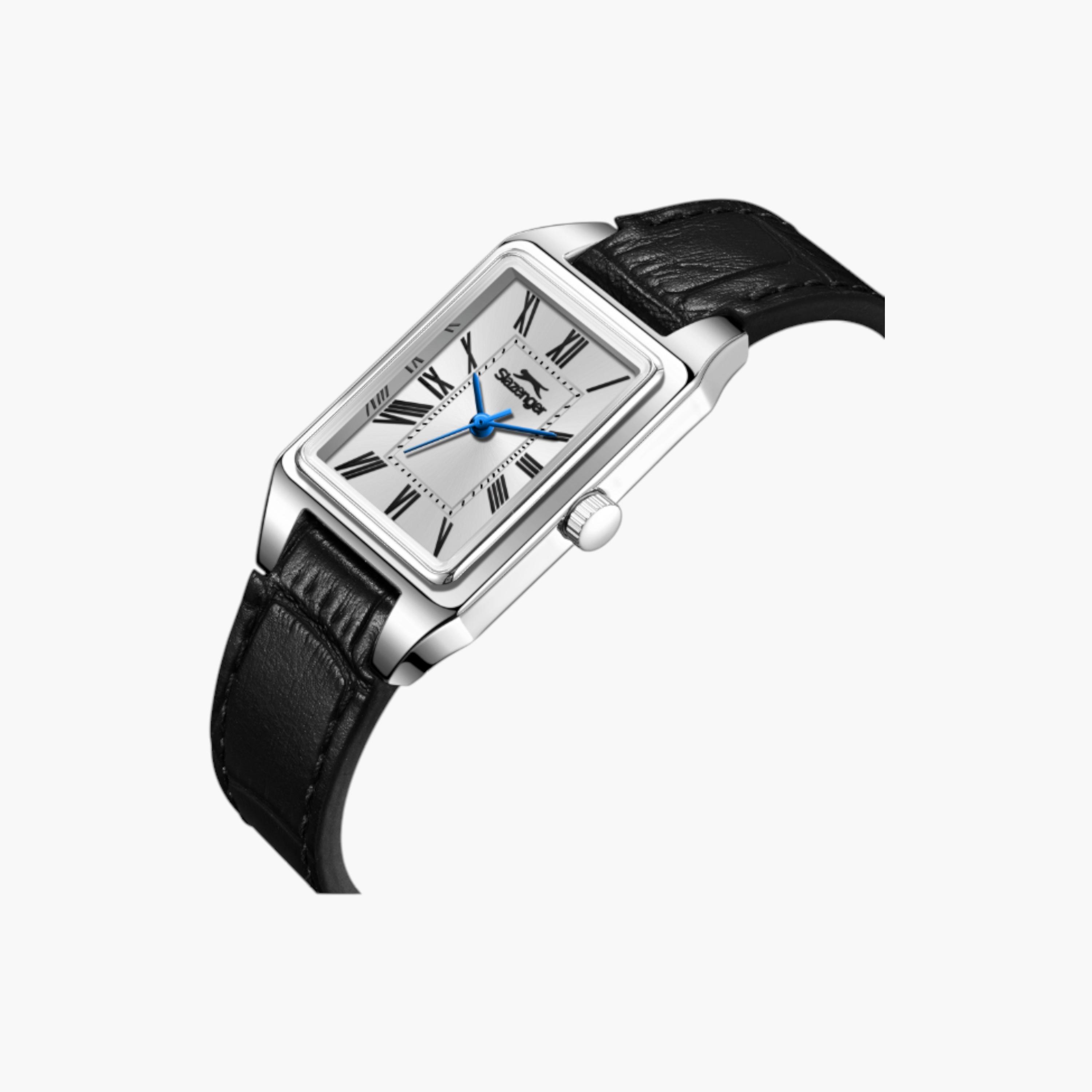 سلازنجر ساعة يد مستطيلة بعقارب، حزام جلدي-women-watchesandjewellery-watches-image-4