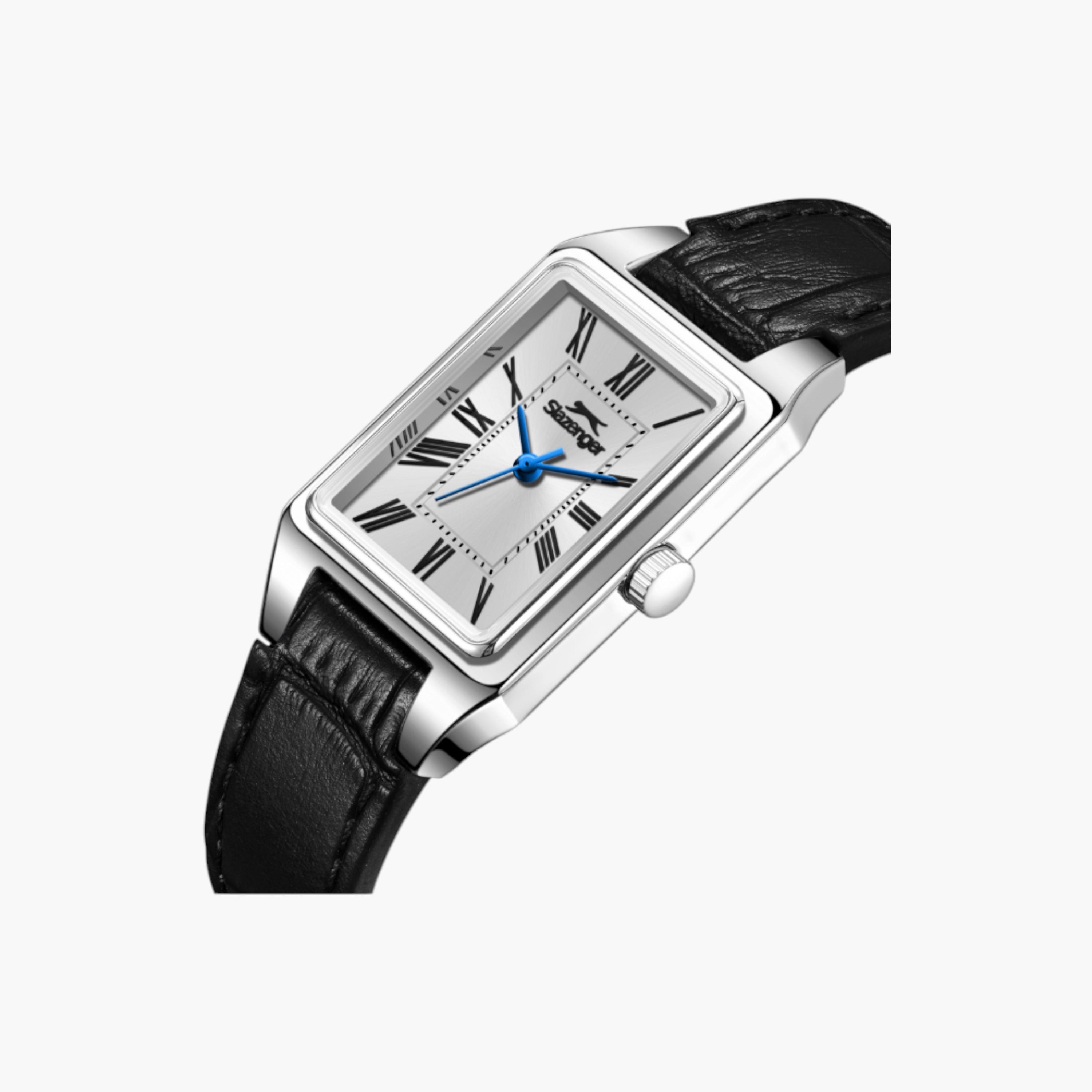 سلازنجر ساعة يد مستطيلة بعقارب، حزام جلدي-women-watchesandjewellery-watches-image-1