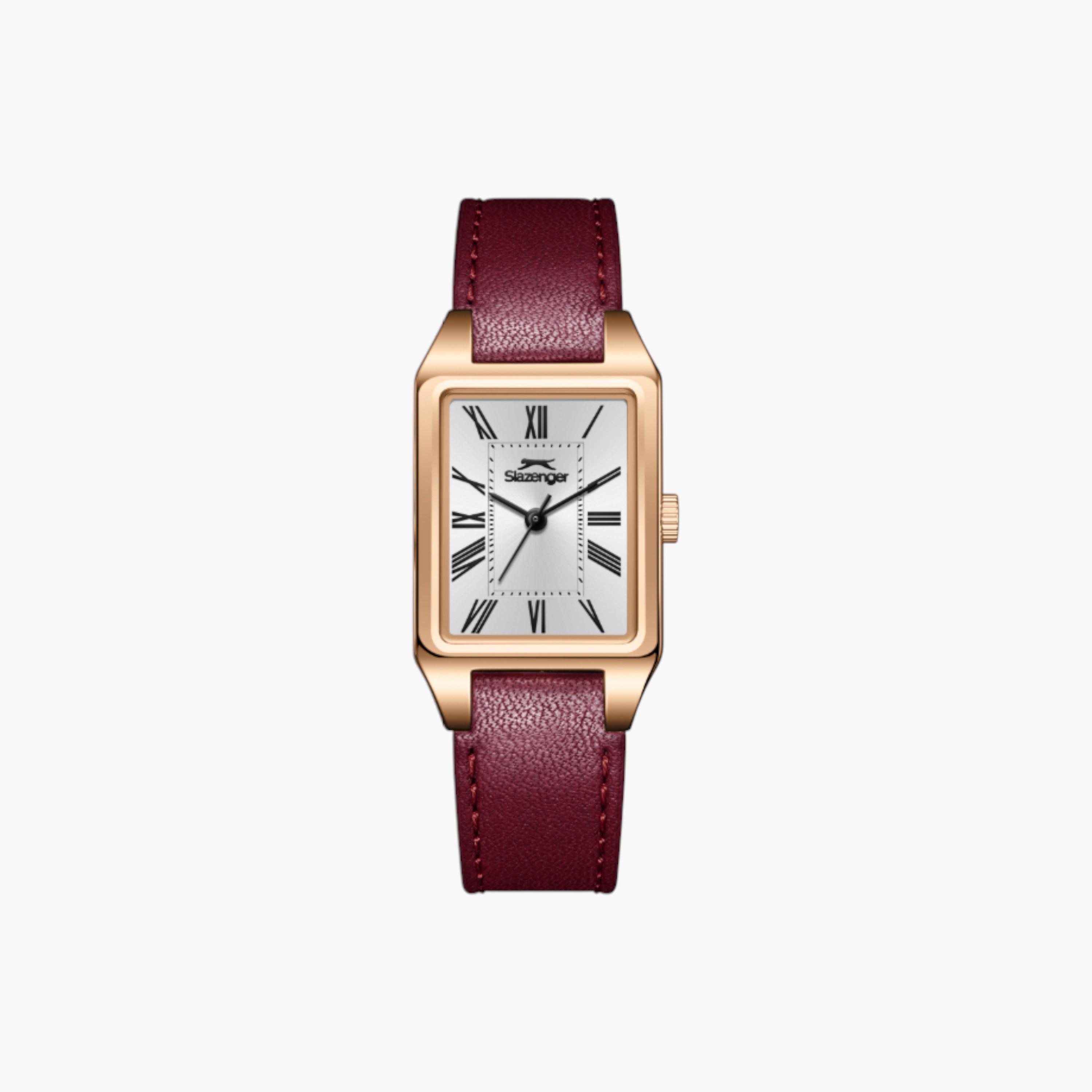 Slazenger Rectangular Analog Watch, Leather Strap-women-watchesandjewellery-watches-image-1