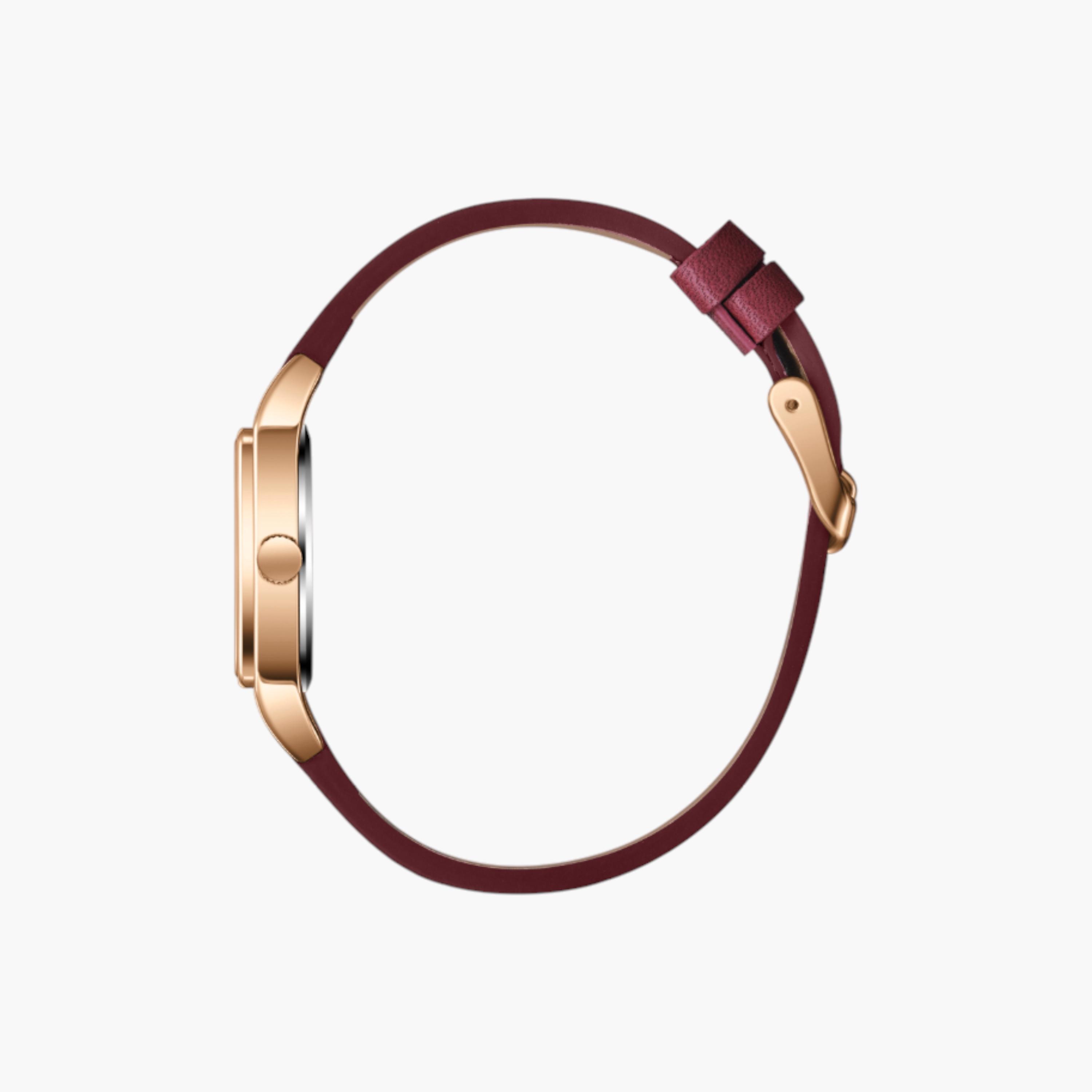 سلازنجر ساعة يد مستطيلة بعقارب، حزام جلدي-women-watchesandjewellery-watches-image-3