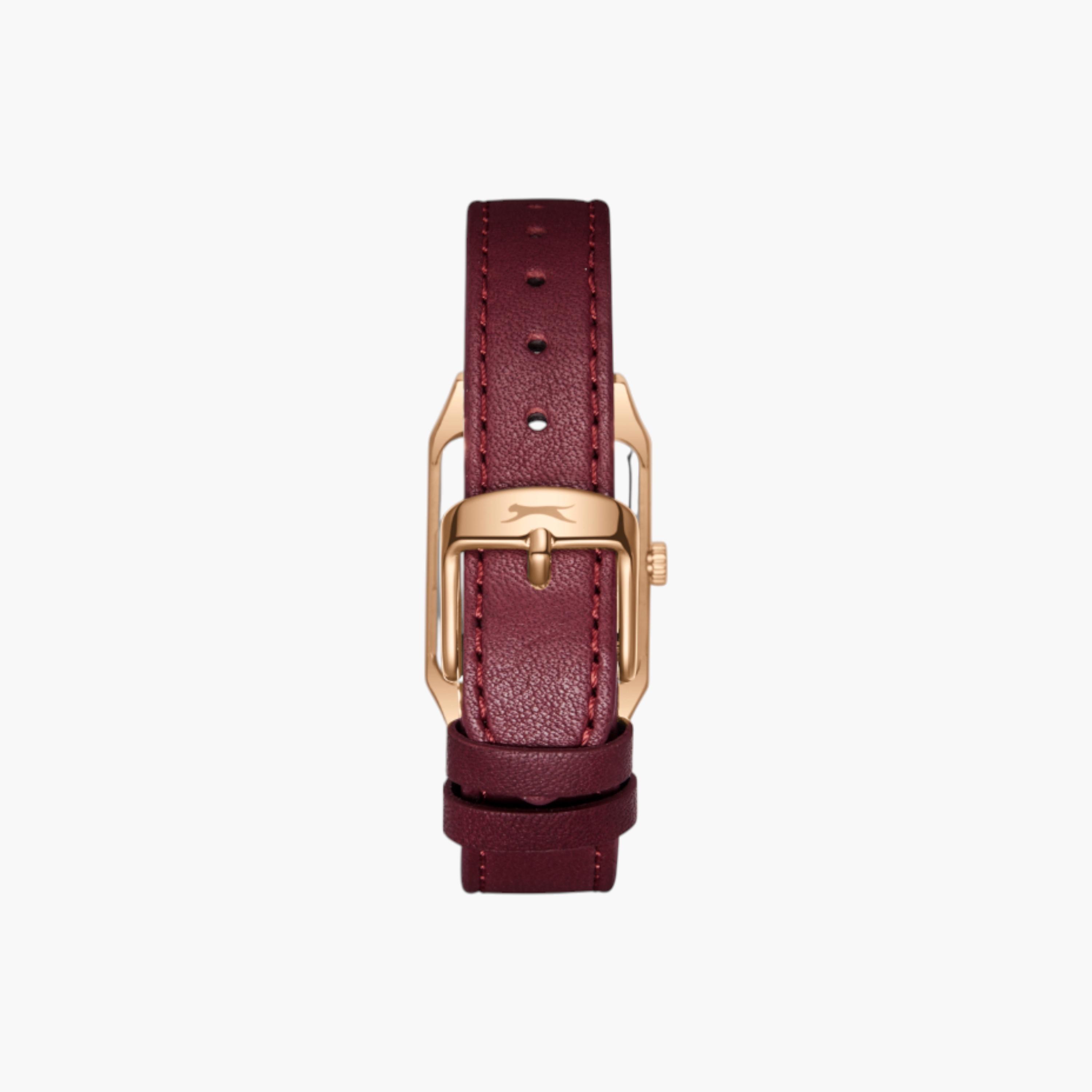 سلازنجر ساعة يد مستطيلة بعقارب، حزام جلدي-women-watchesandjewellery-watches-image-4
