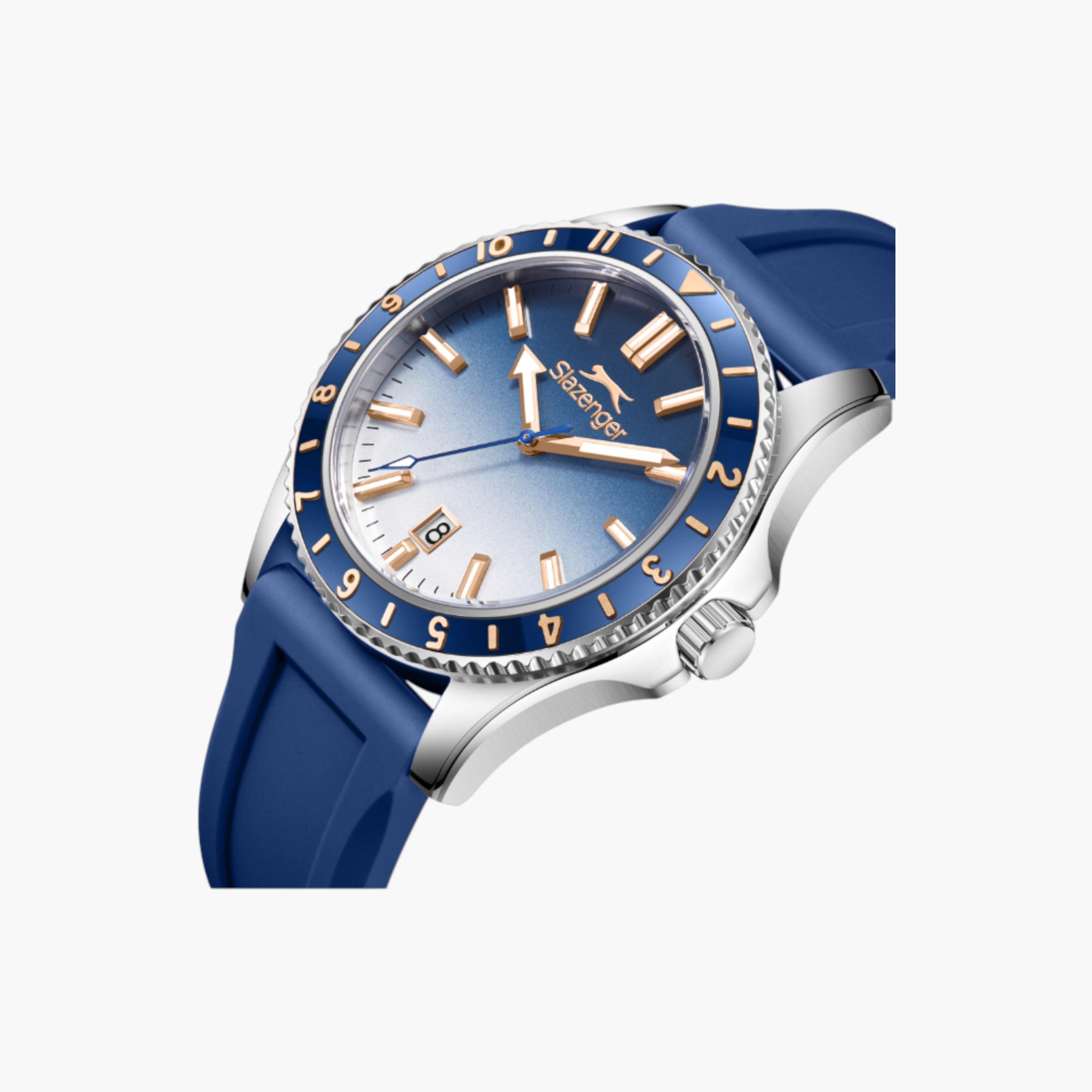Slazenger Blue Silicone Strap Watch-men-watchesandjewellery-watches-image-2