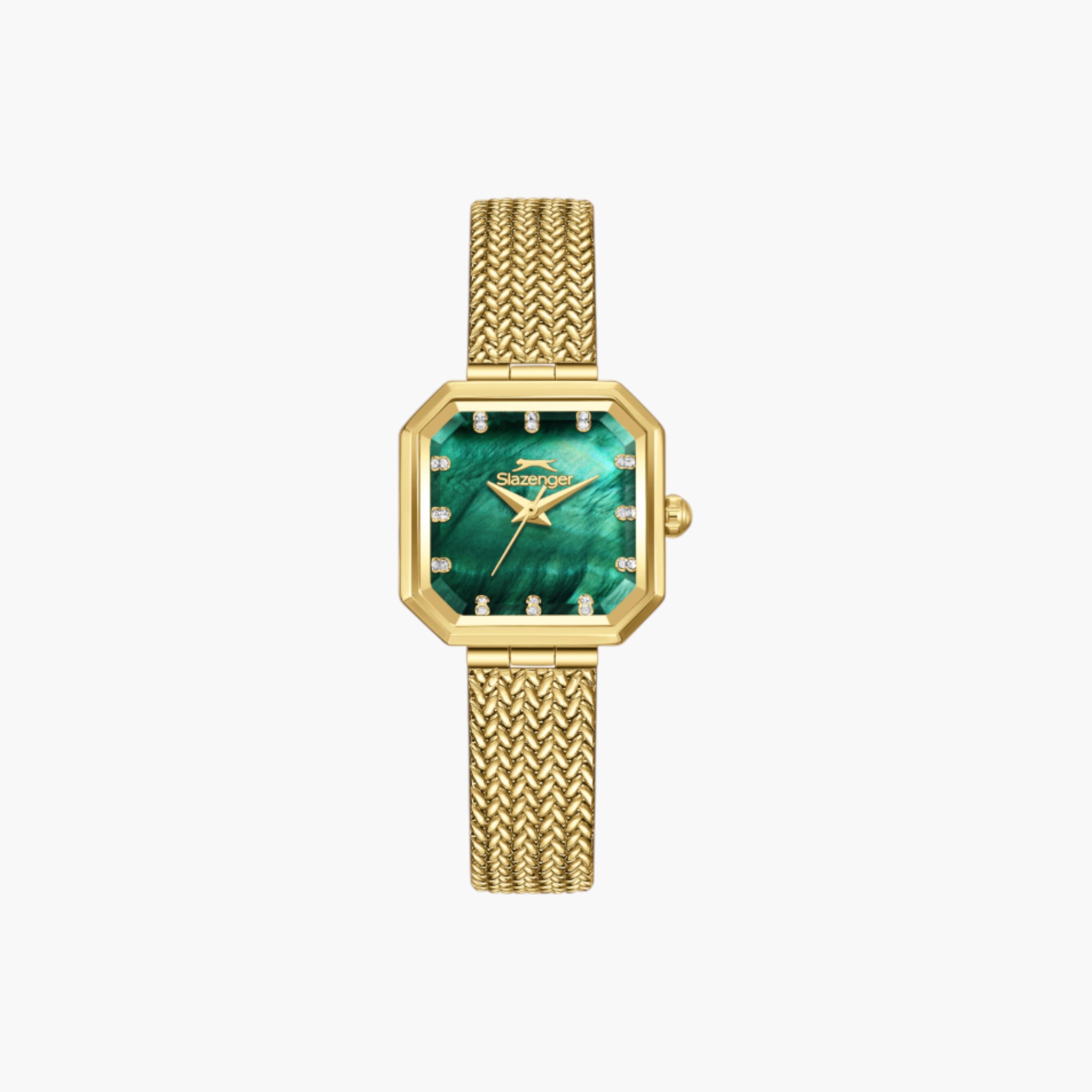 Slazenger Gold Mesh Strap Analog Watch-women-watchesandjewellery-watches-image-1