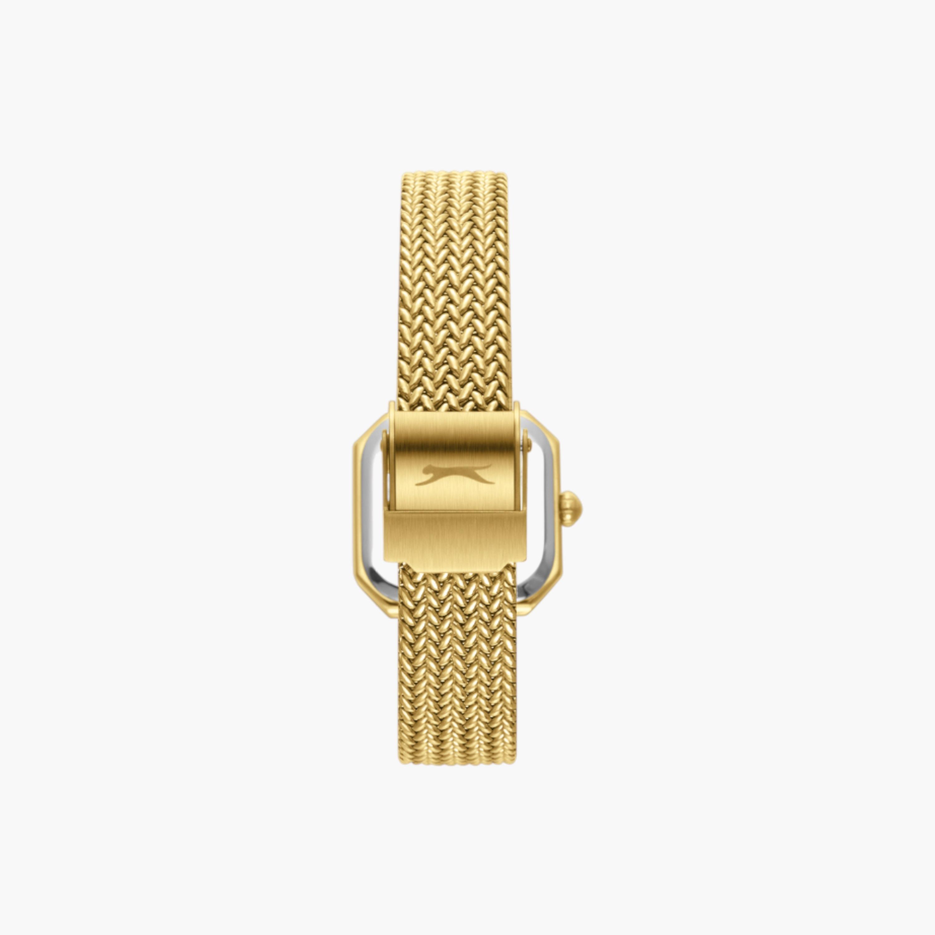 Slazenger Gold Mesh Strap Analog Watch-women-watchesandjewellery-watches-image-4