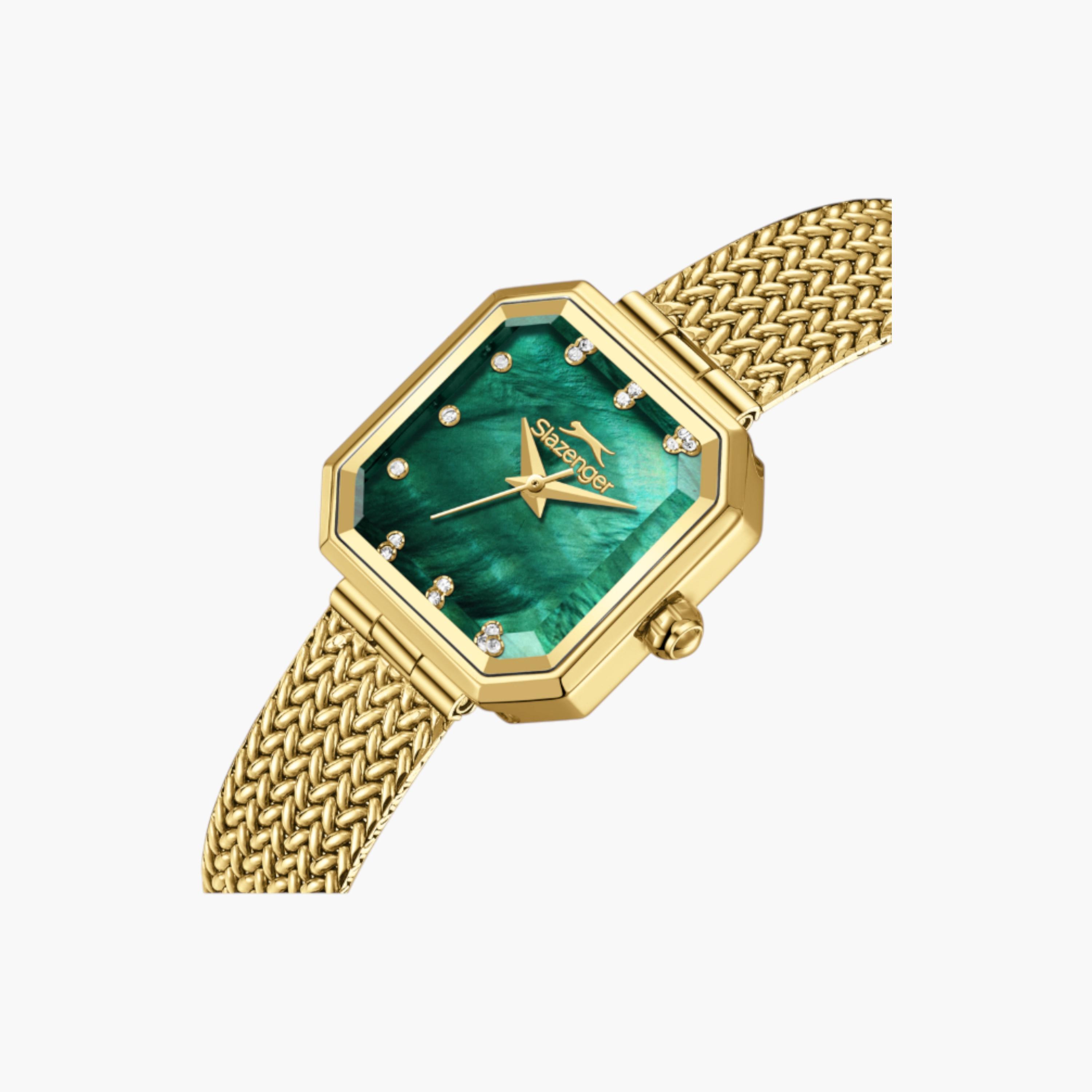 Slazenger Gold Mesh Strap Analog Watch-women-watchesandjewellery-watches-image-5