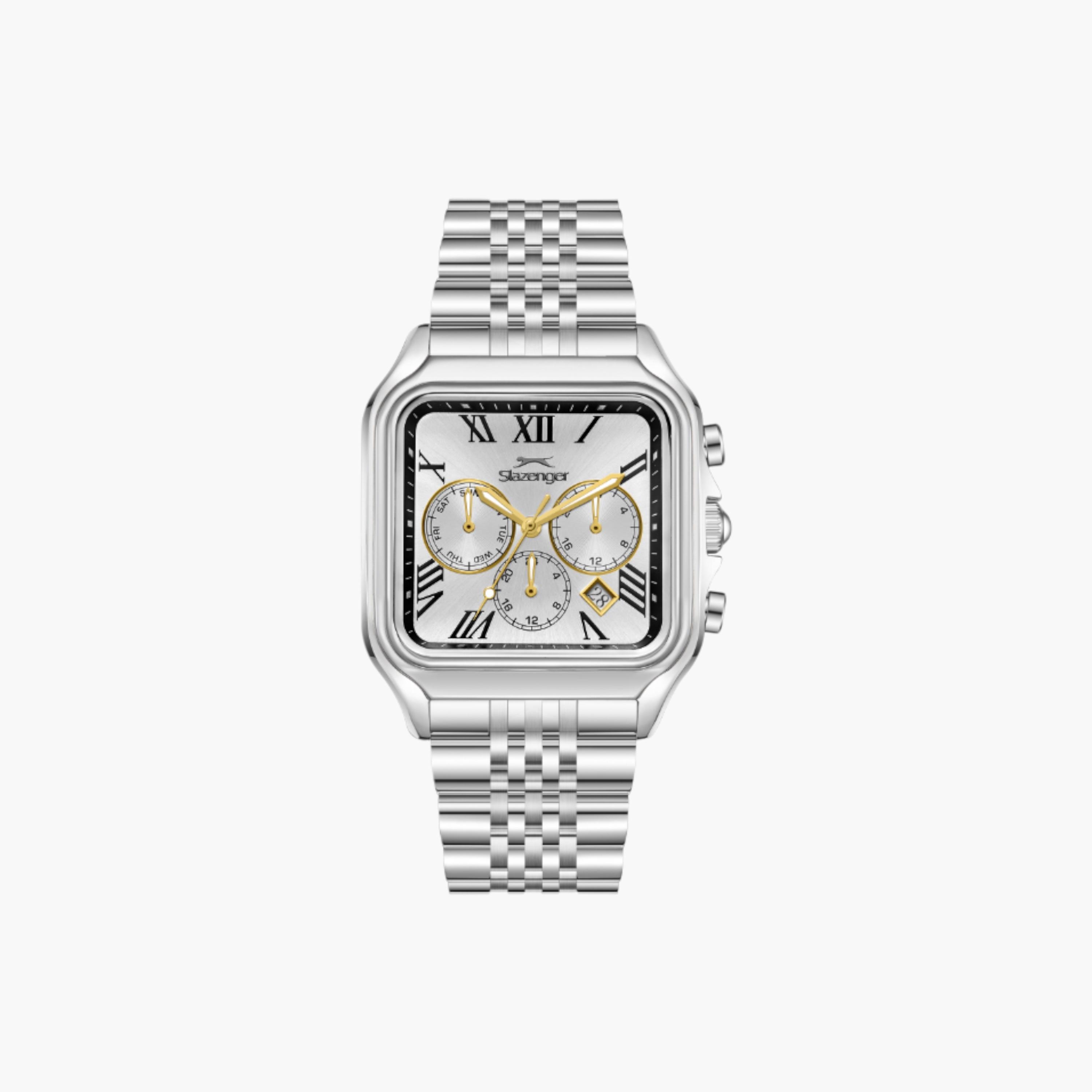 Slazenger Silver Square Multifunction Men's Watch-men-watchesandjewellery-watches-image-1